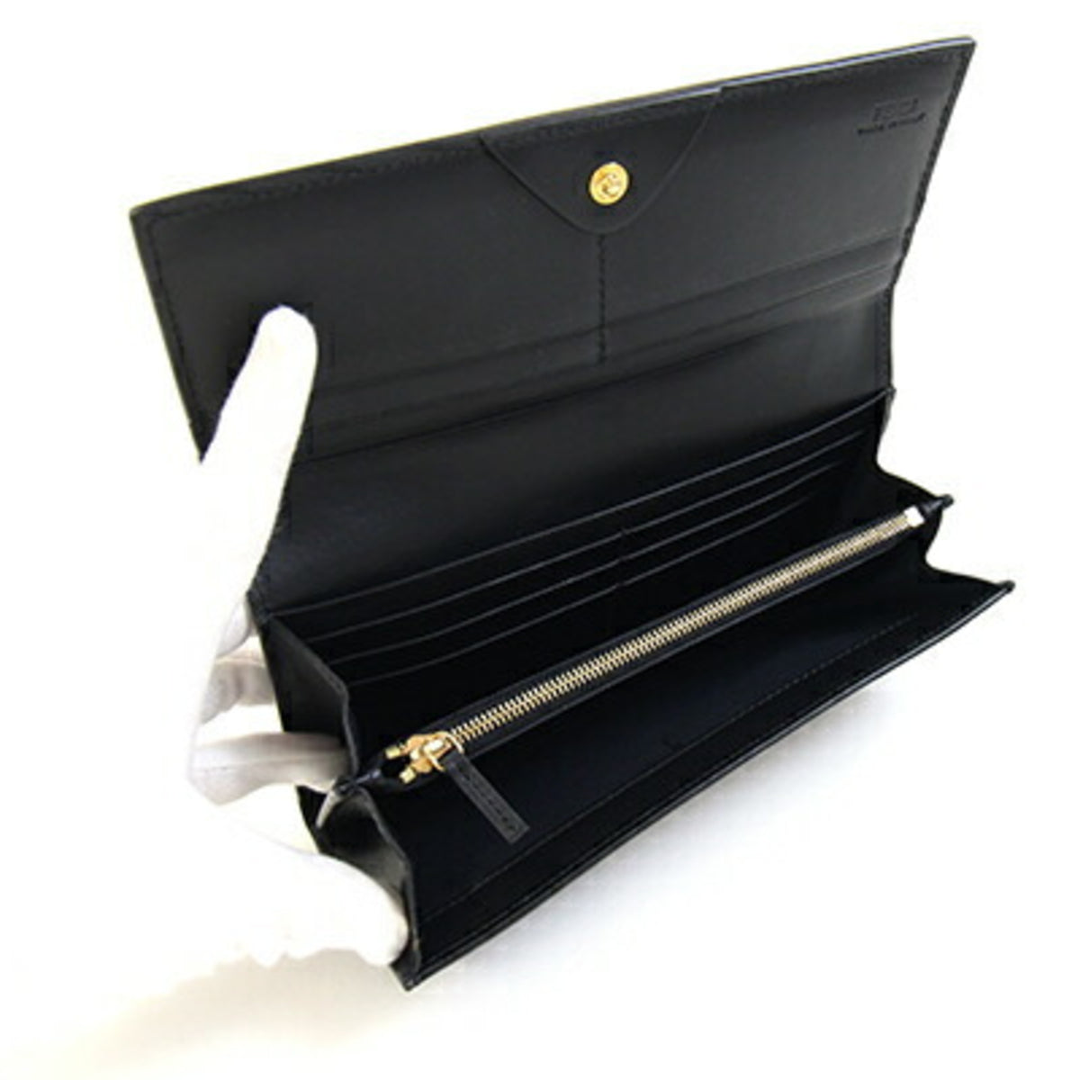 Fendi Black Leather Long Wallet (Bi-Fold) (Pre-Owned)