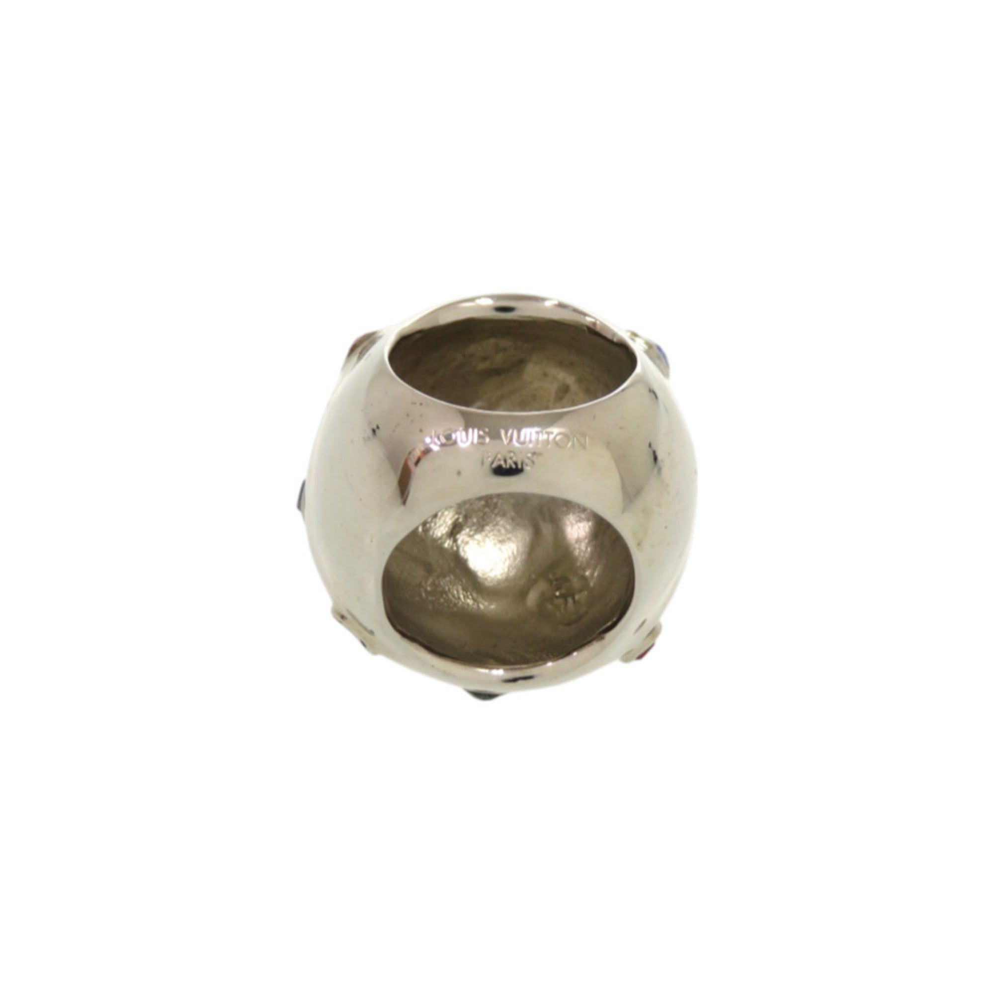 Louis Vuitton Silver Multi-Color Metal Rhinestone Band Ring (Pre-Owned)