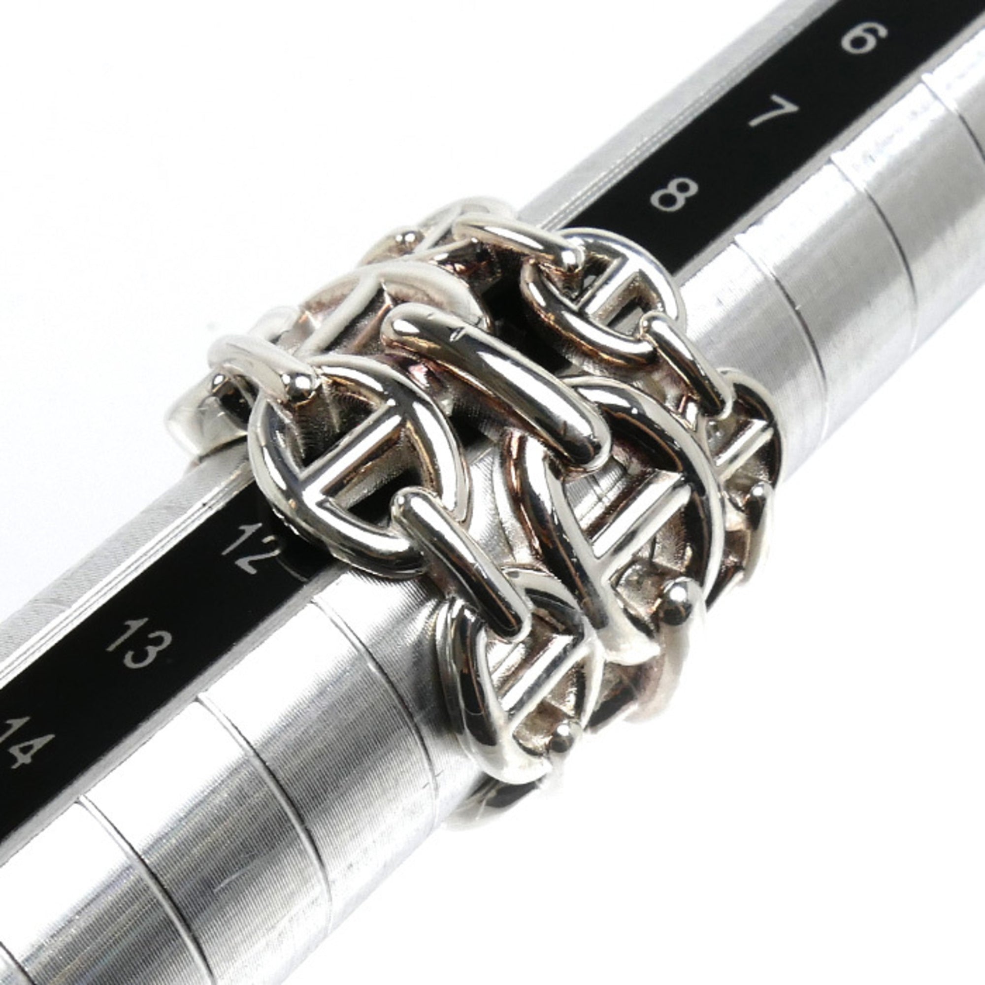 Hermes Silver 925 Band Ring (Pre-Owned)