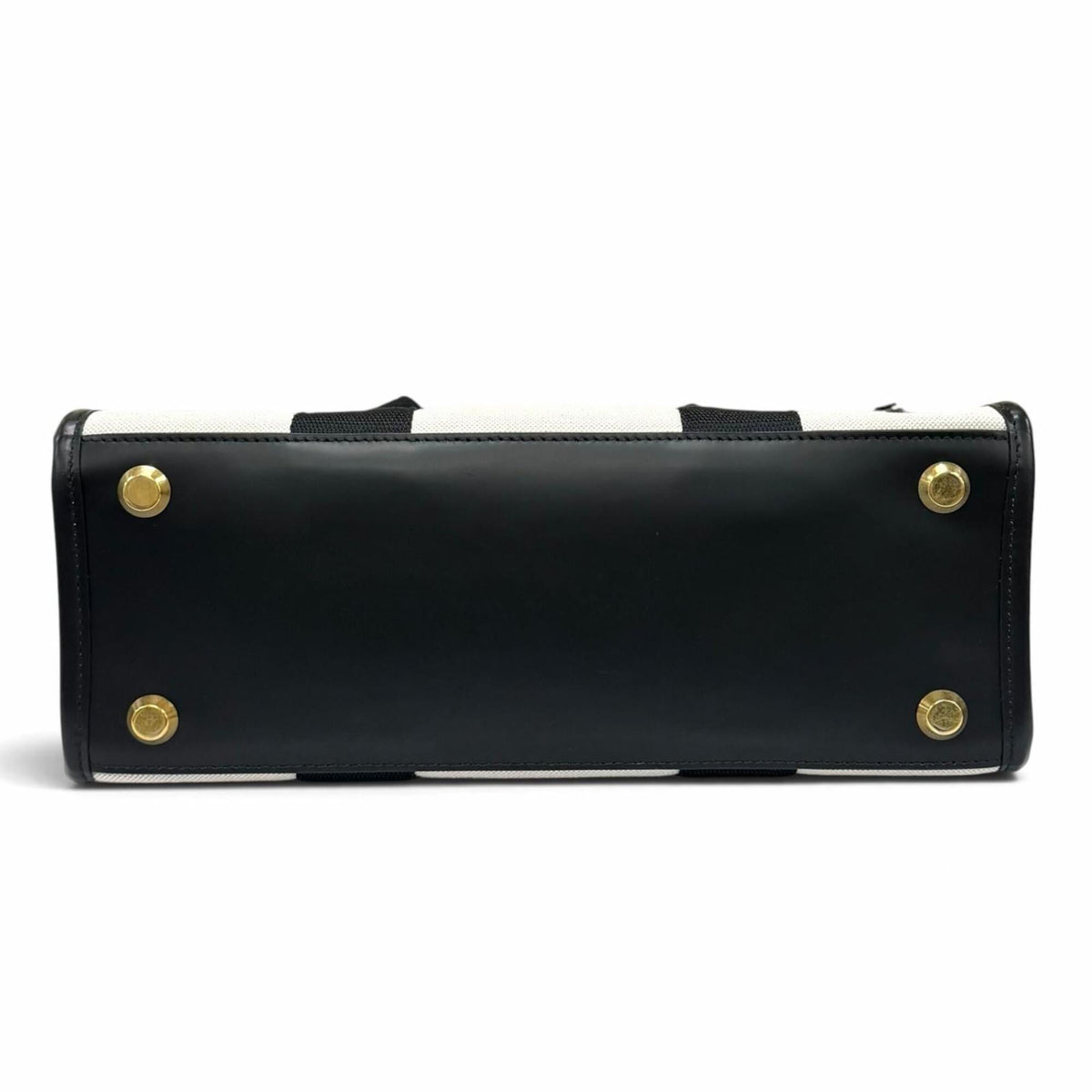 Balenciaga Black Ivory Canvas Leather Handbag (Pre-Owned)