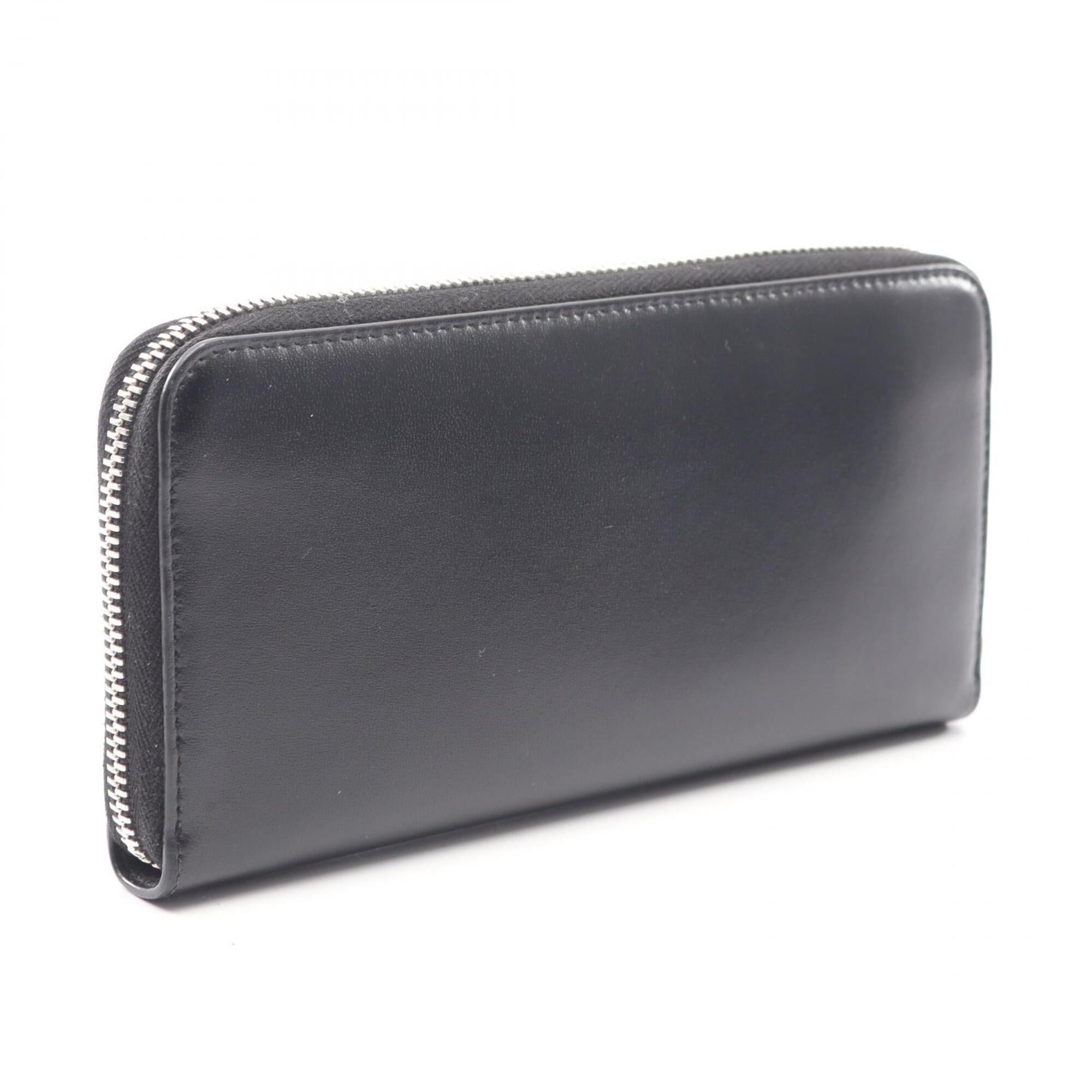 Yves Saint Laurent Black Leather Long Wallet (Bi-Fold) (Pre-Owned)