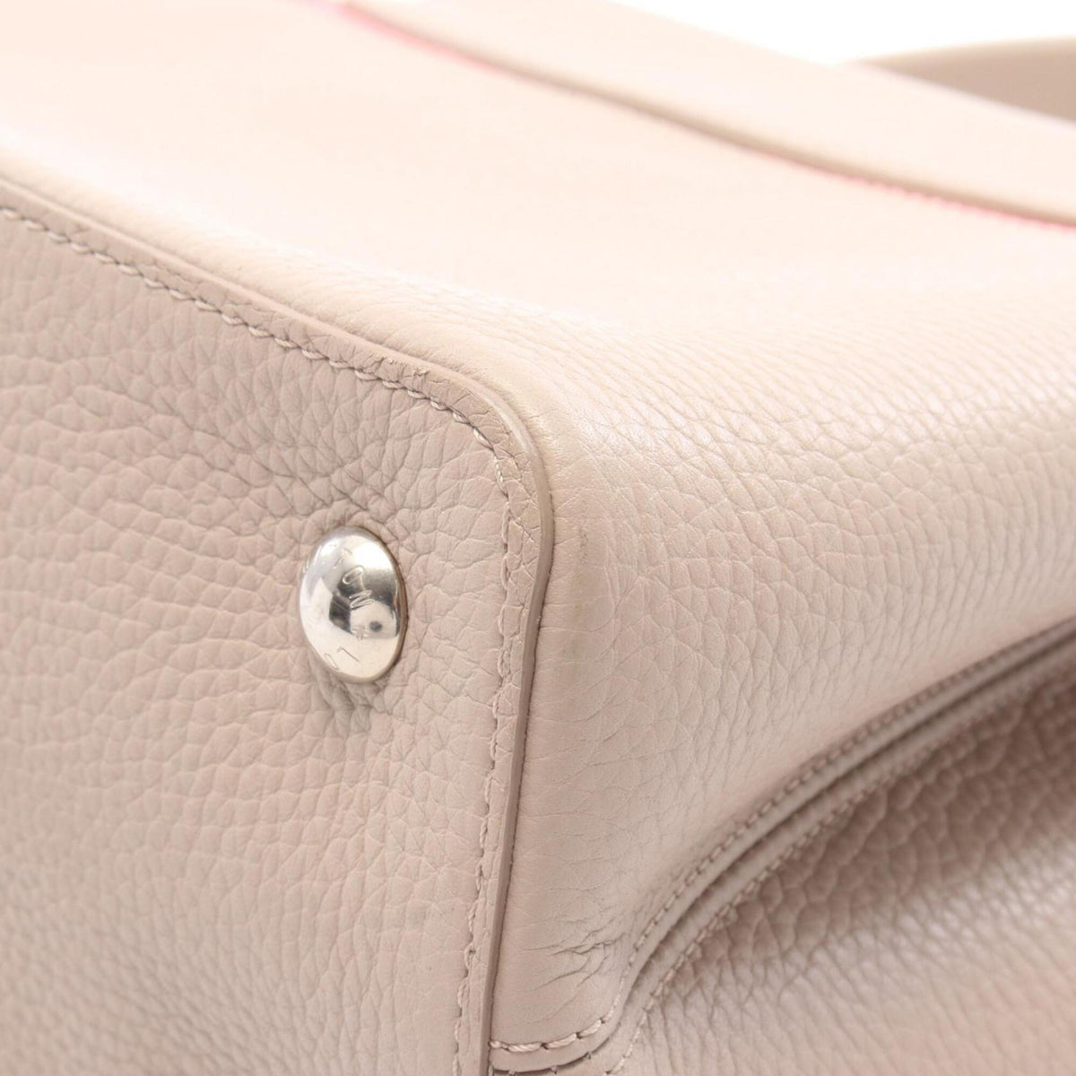 Louis Vuitton Beige Ivory Pink Leather Handbag (Pre-Owned)