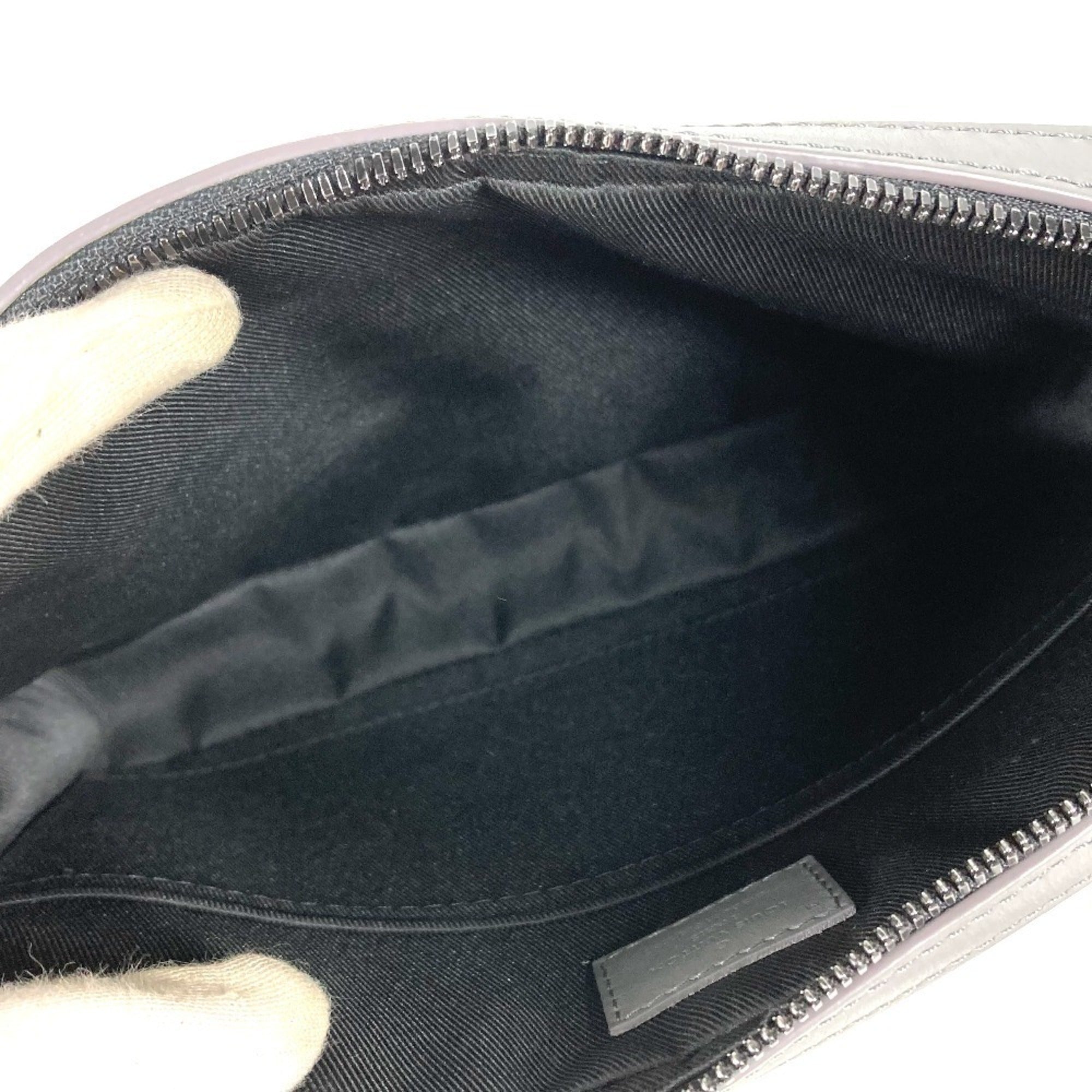 Louis Vuitton Gray Monogram Shadow Clutch Bag Shoulder Bag (Pre-Owned)