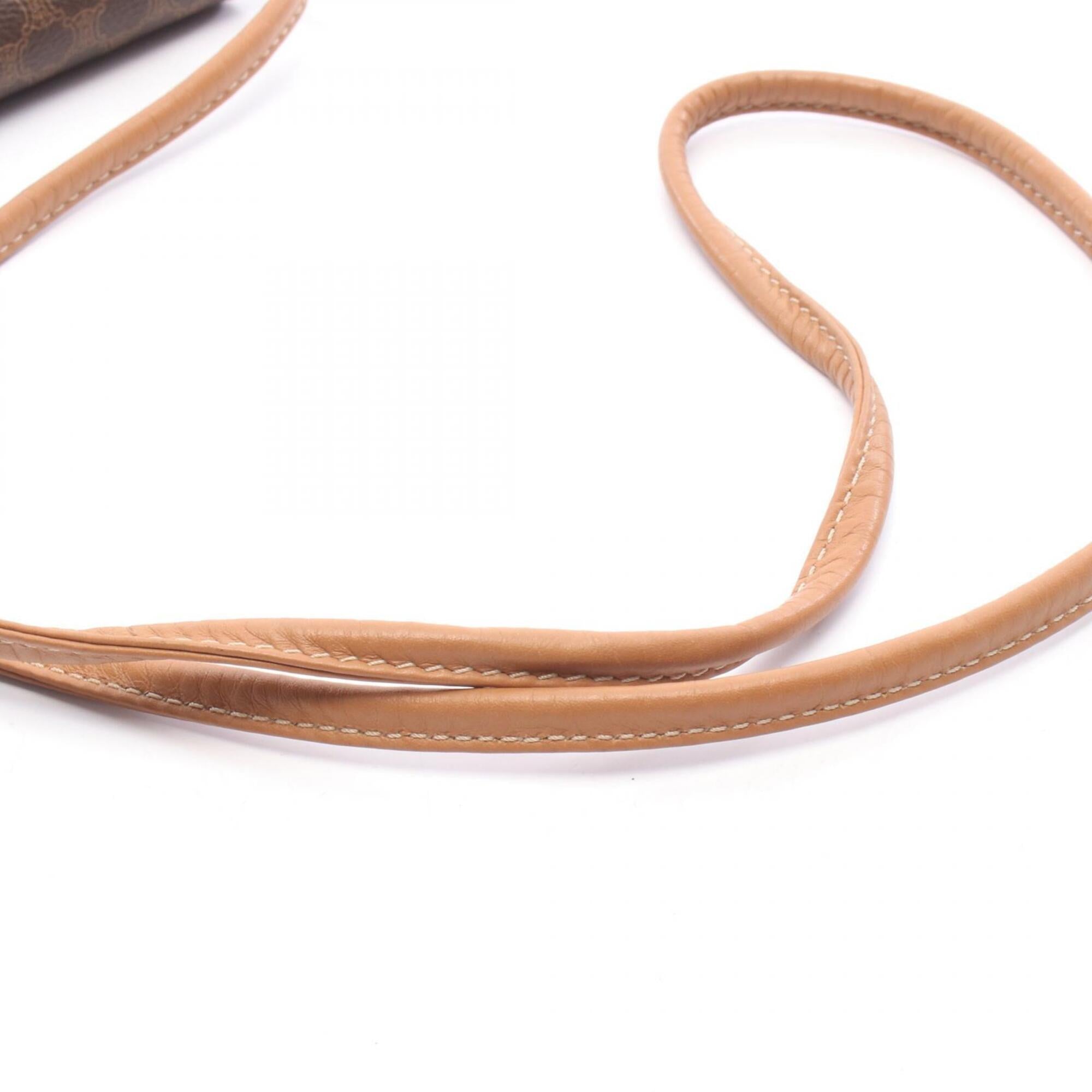 Celine Brown Coated Canvas Handbag Shoulder Bag (Pre-Owned)