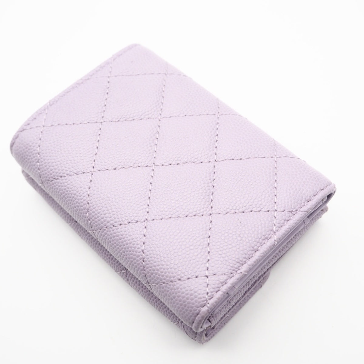 Christian Dior Purple White Leather Wallet (Tri-Fold) (Pre-Owned)