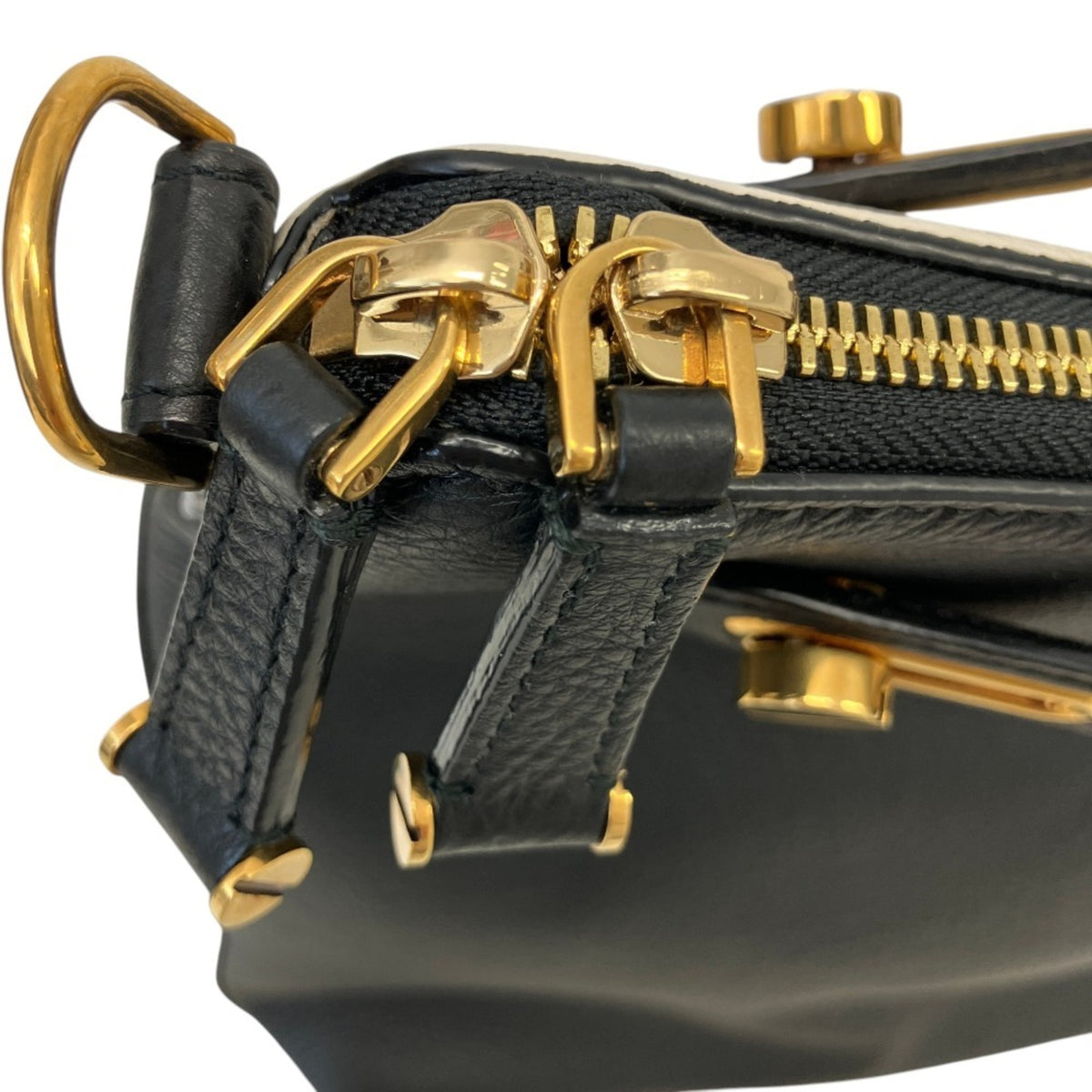 Bally Black White Yellow Leather Handbag Shoulder Bag (Pre-Owned)