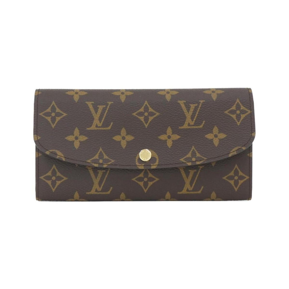 Louis Vuitton Brown Coated Canvas Long Wallet (Bi-Fold) (Pre-Owned)