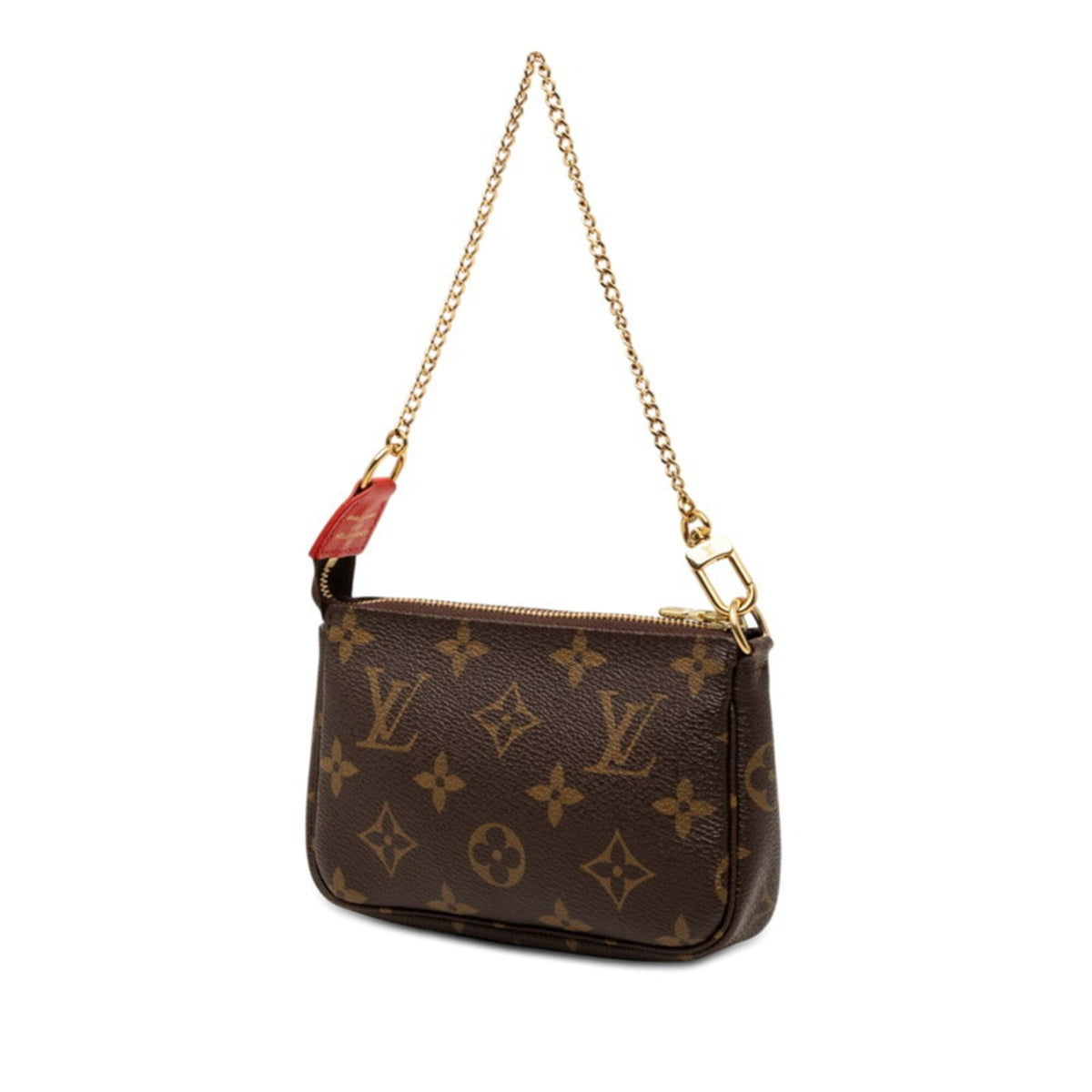 Louis Vuitton Monogram Brown Red Color Pvc Handbag Pouch (Pre-Owned)