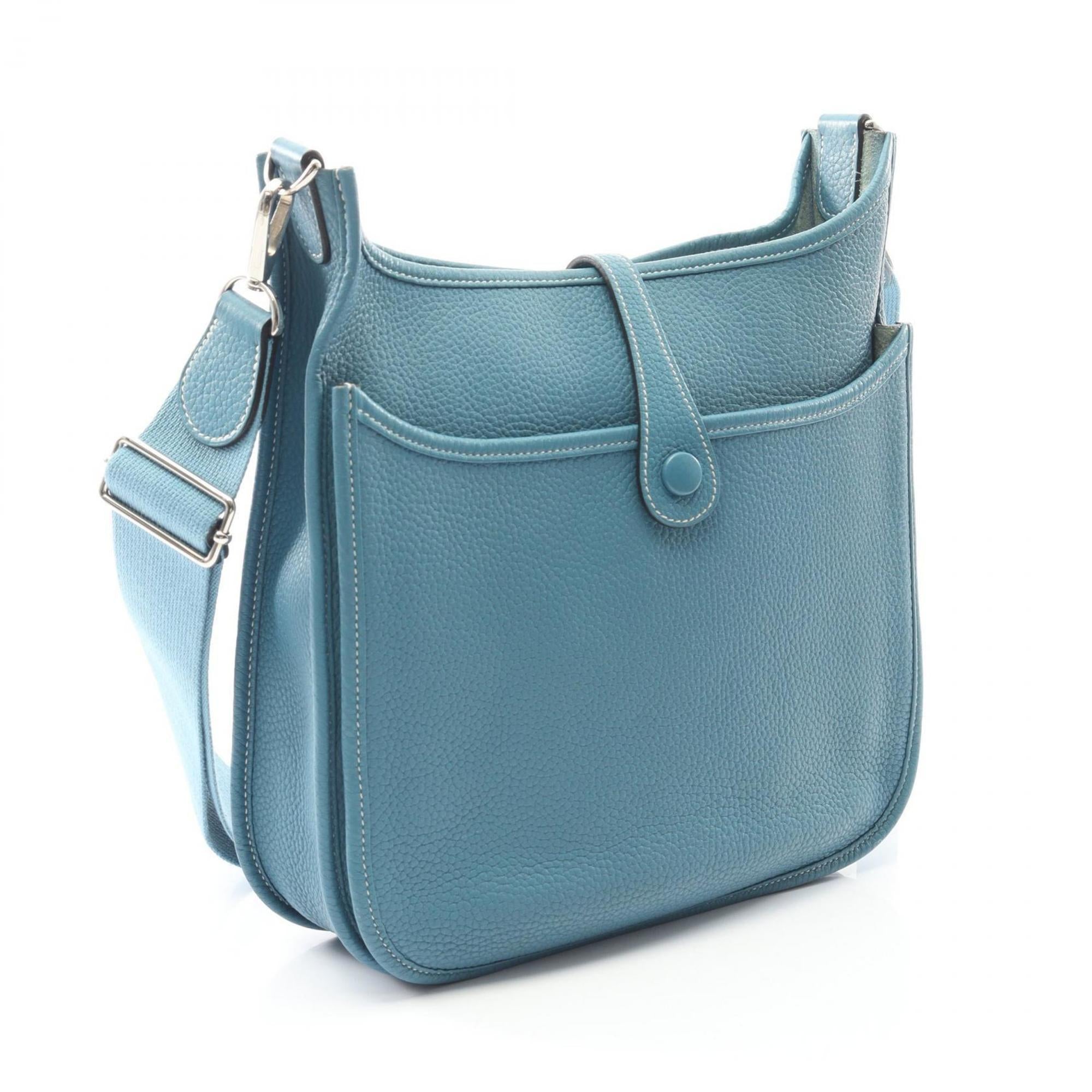 Hermes Blue Taurillon Clemence Leather Shoulder Bag (Pre-Owned)