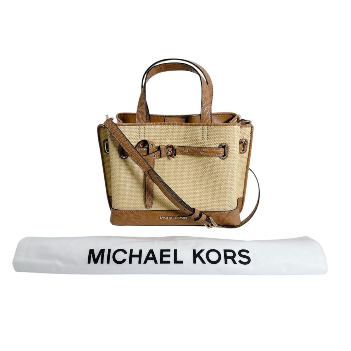 Michael Kors Brown Elastane Handbag Shoulder Bag (Pre-Owned)