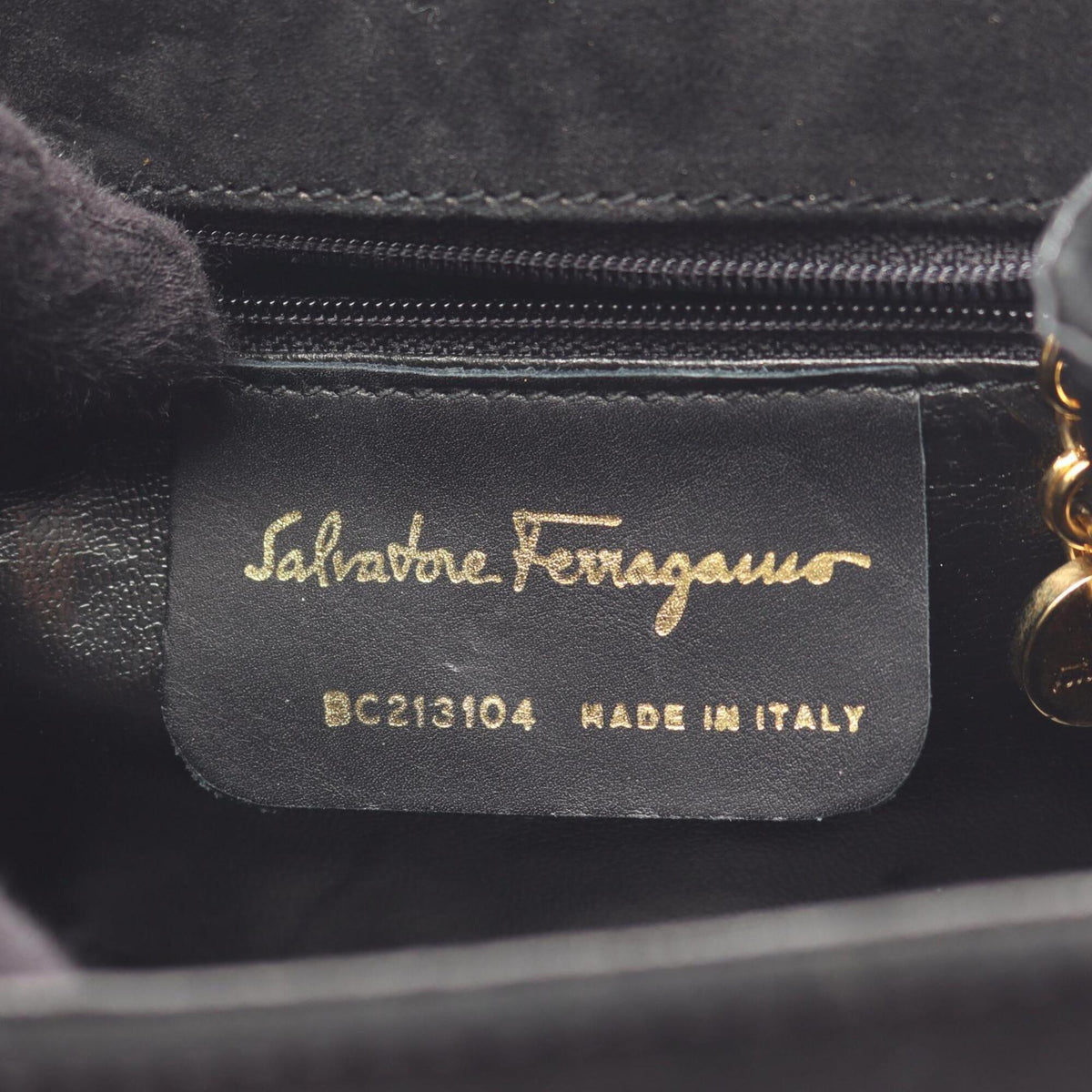 Salvatore Ferragamo Black Suede Handbag (Pre-Owned)