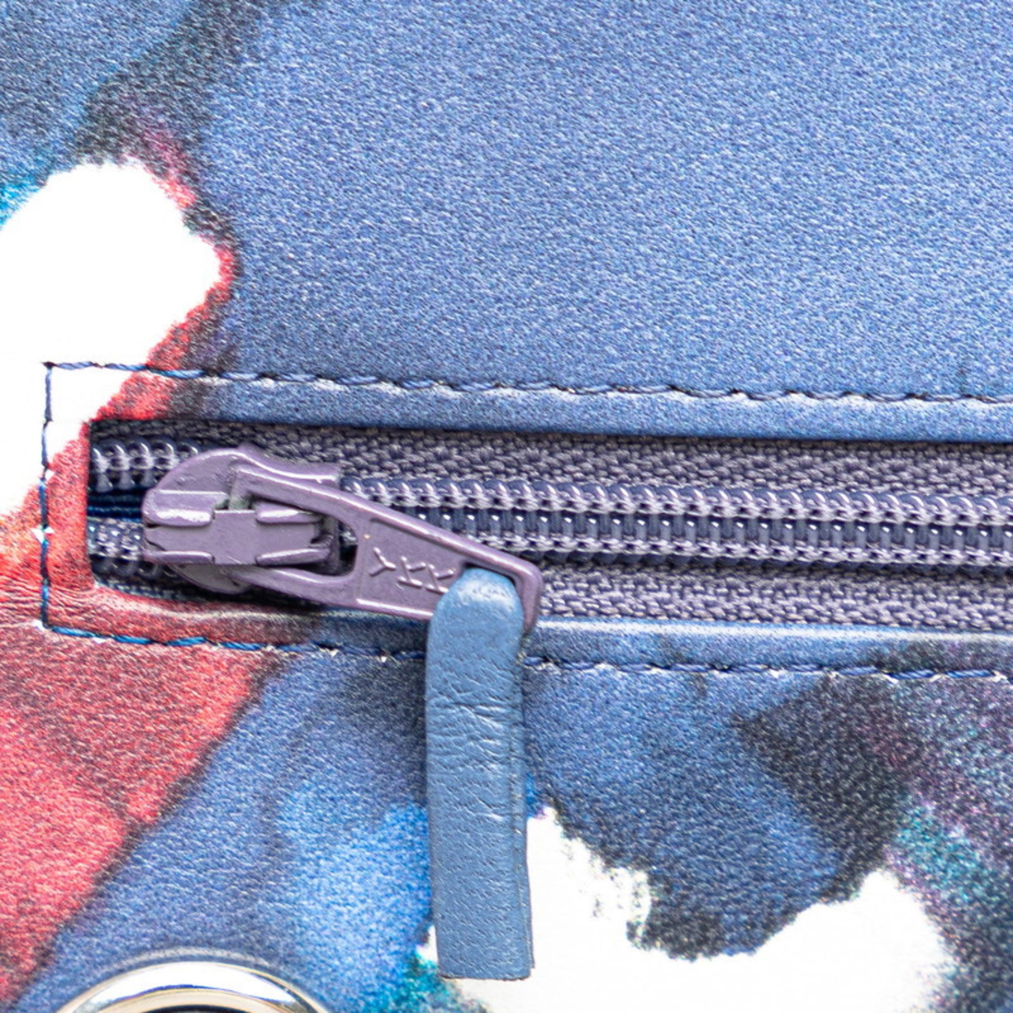 Chanel Blue Multi-Color Leather Shoulder Bag (Pre-Owned)