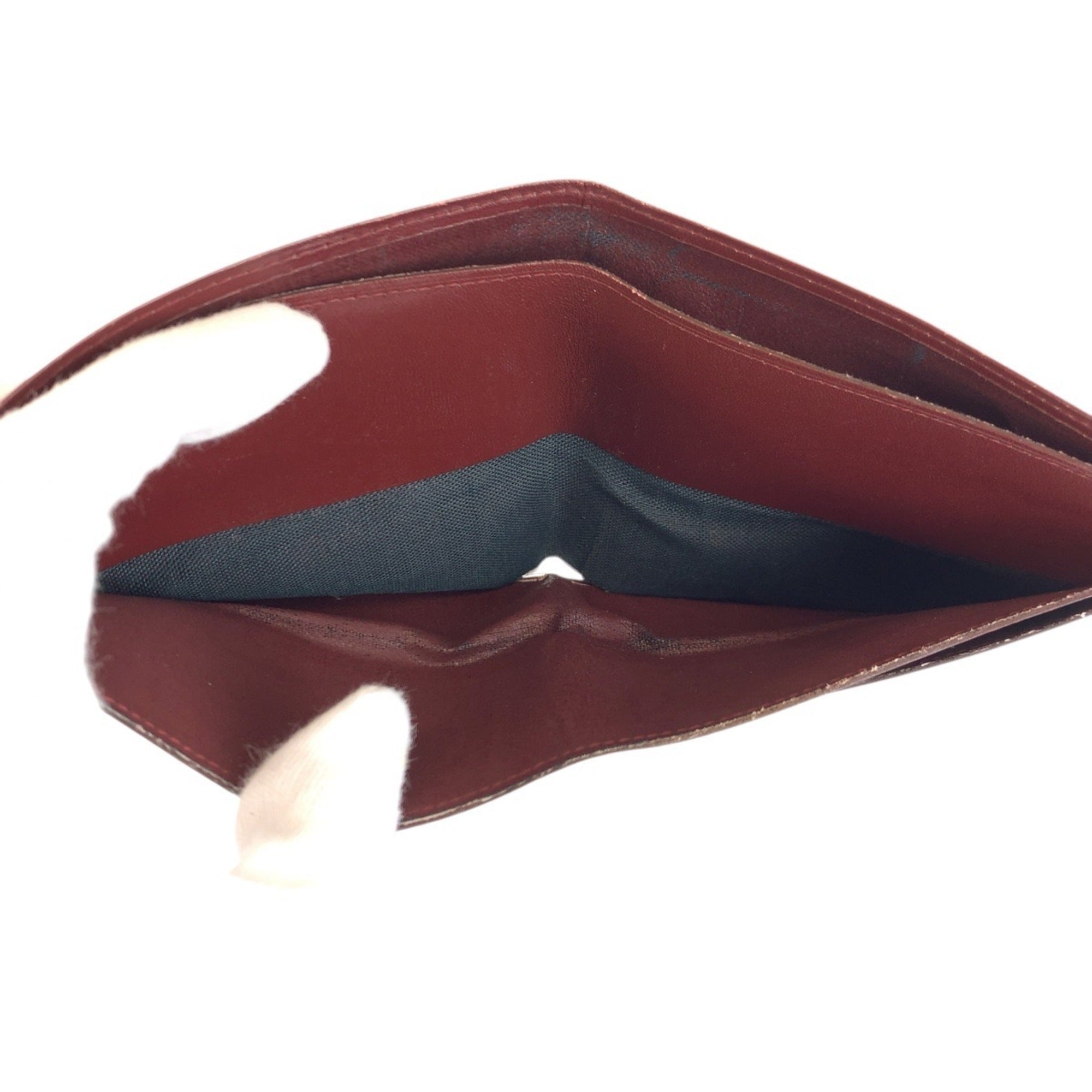 Cartier Bordeaux Leather Bill Wallet (Bi-Fold) (Pre-Owned)