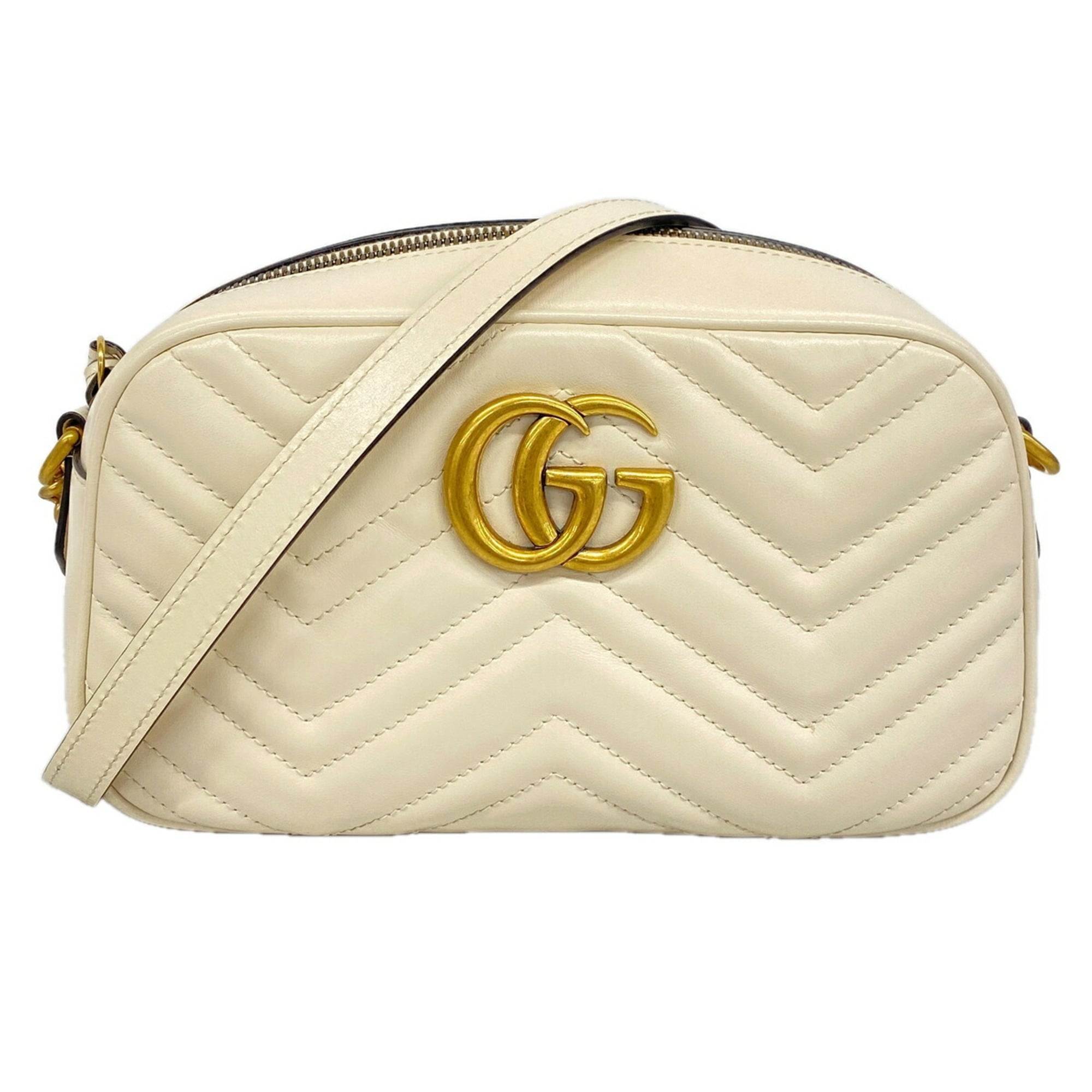 Gucci Ivory Leather Shoulder Bag (Pre-Owned)