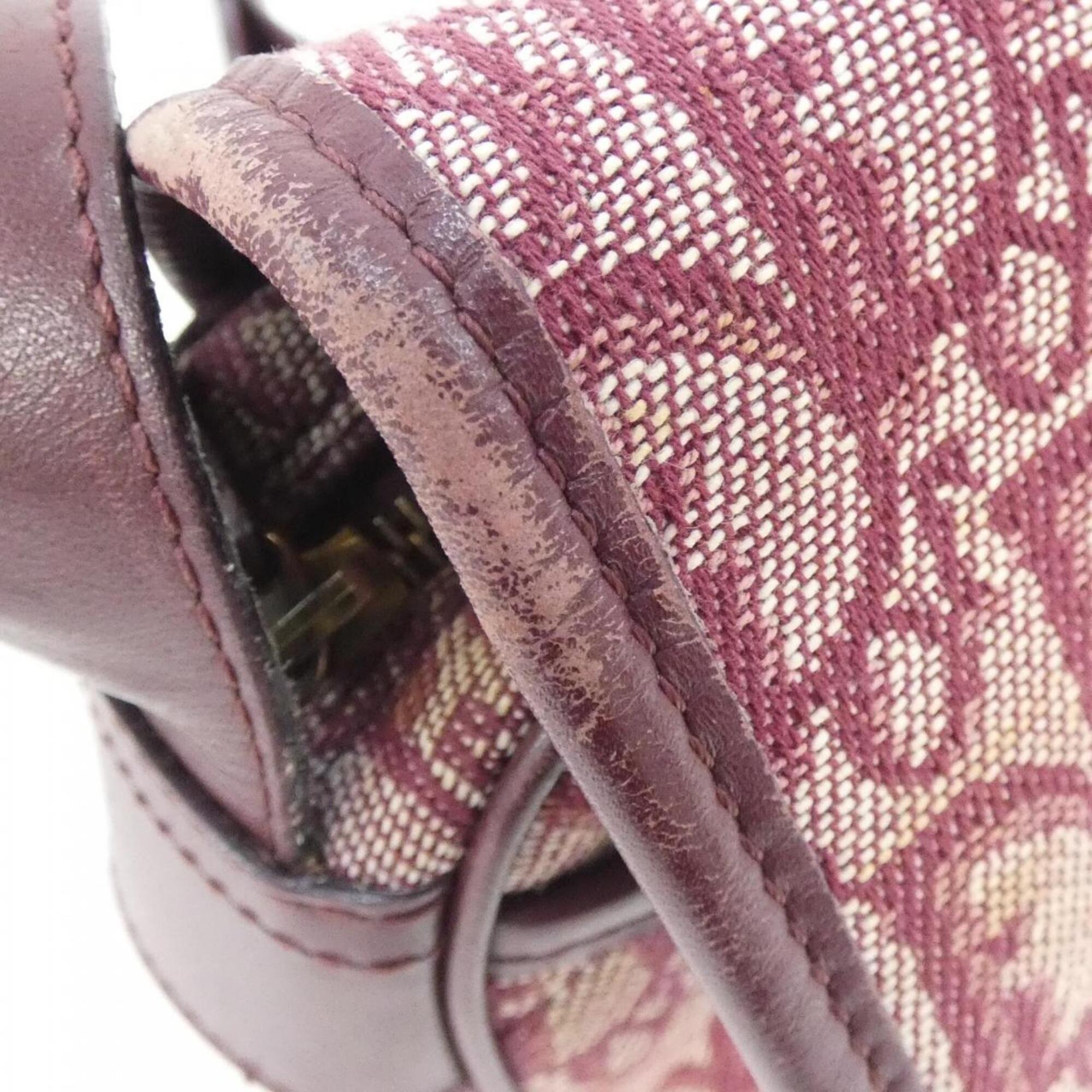 Christian Dior Bordeaux Canvas Shoulder Bag (Pre-Owned)