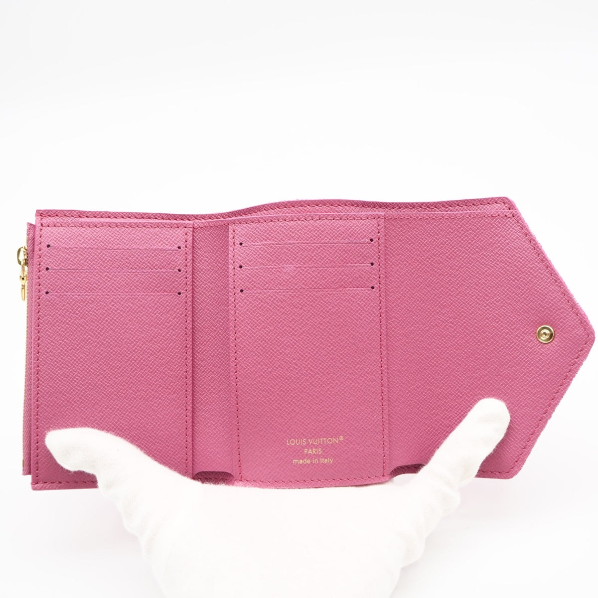 Louis Vuitton Monogram Denim Fuchsia Pink Canvas Leather Wallet (Tri-Fold) (Pre-Owned)