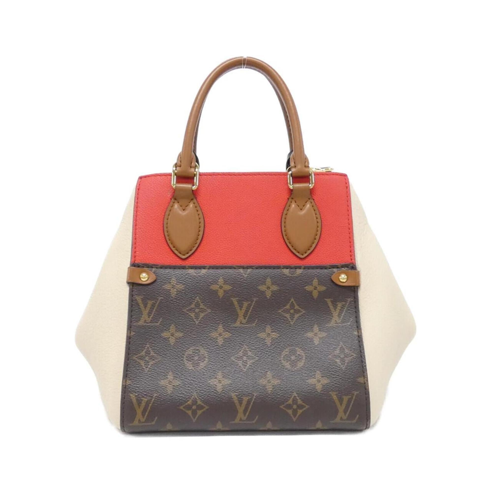 Louis Vuitton Monogram Black Cerise Cream Noir Coated Canvas Leather Handbag (Pre-Owned)