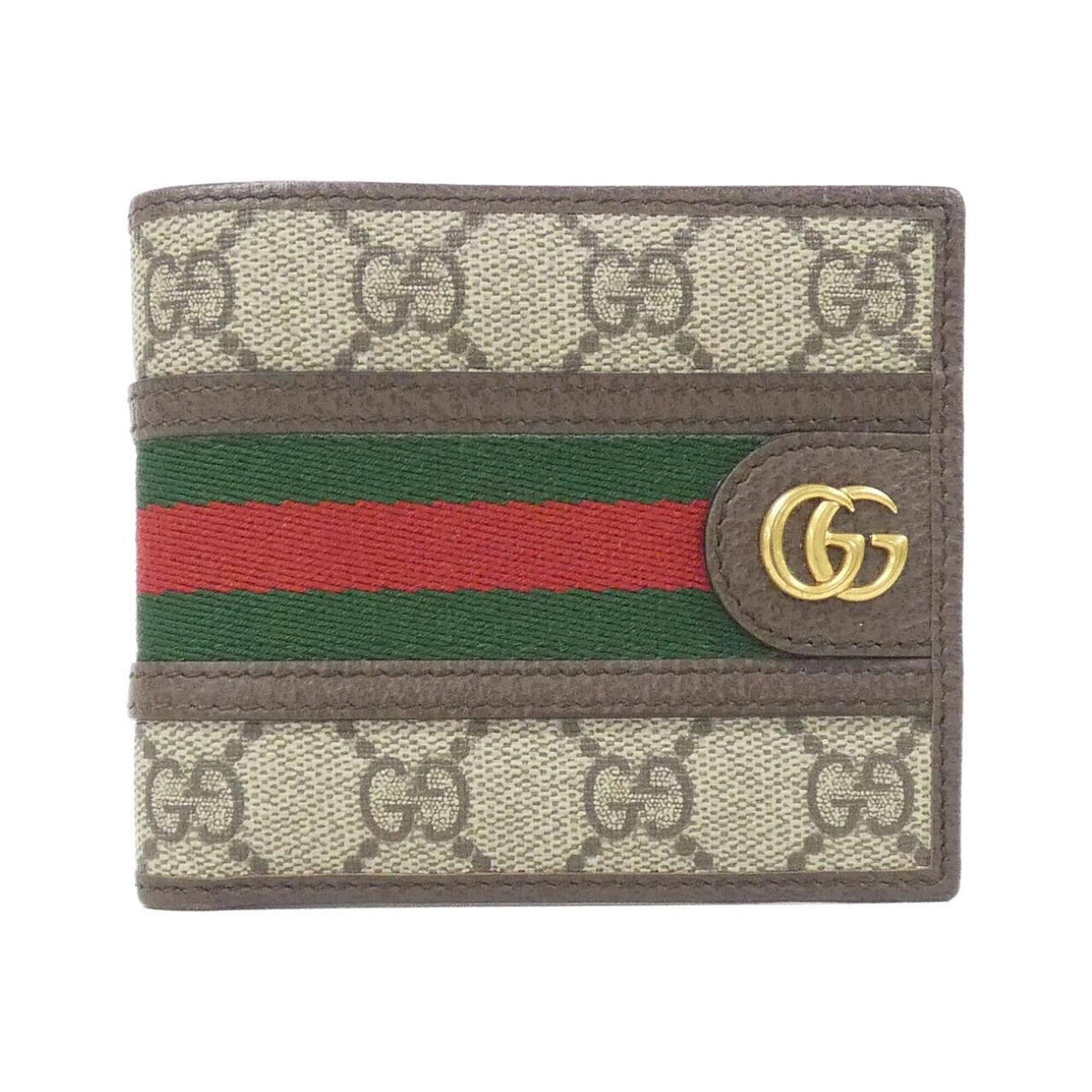 Gucci Ophidia Beige Brown Gg Supreme Leather Wallet (Bi-Fold) (Pre-Owned)