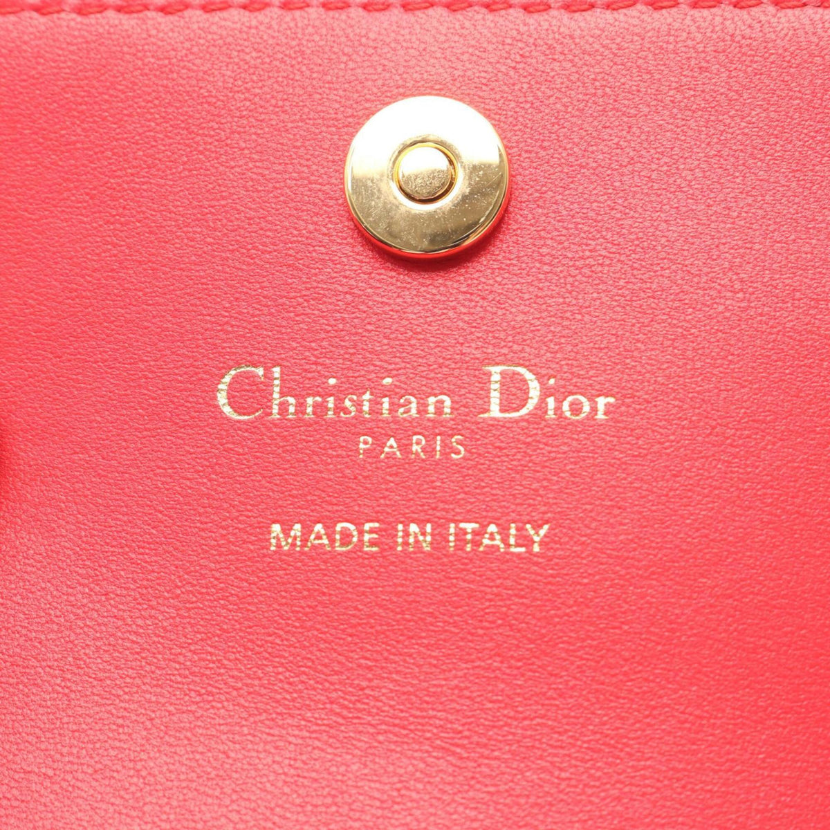 Christian Dior Red Color Leather Coin Purse/Coin Case (Pre-Owned)