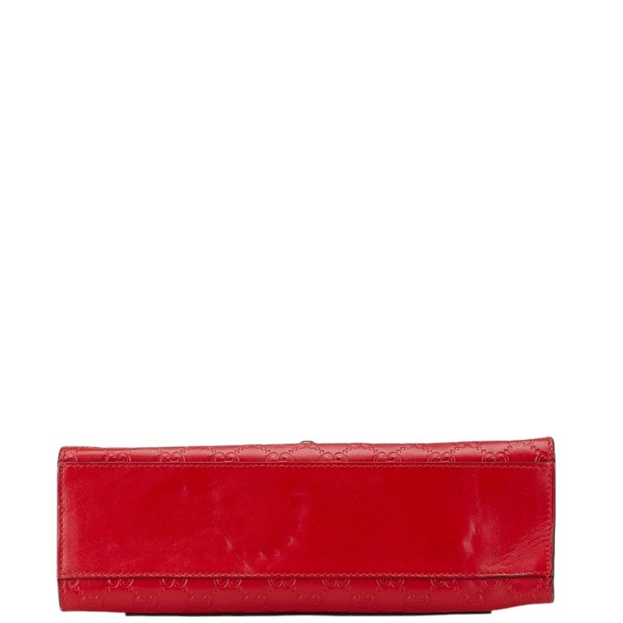 Gucci Padlock Red Color Leather Shoulder Bag (Pre-Owned)