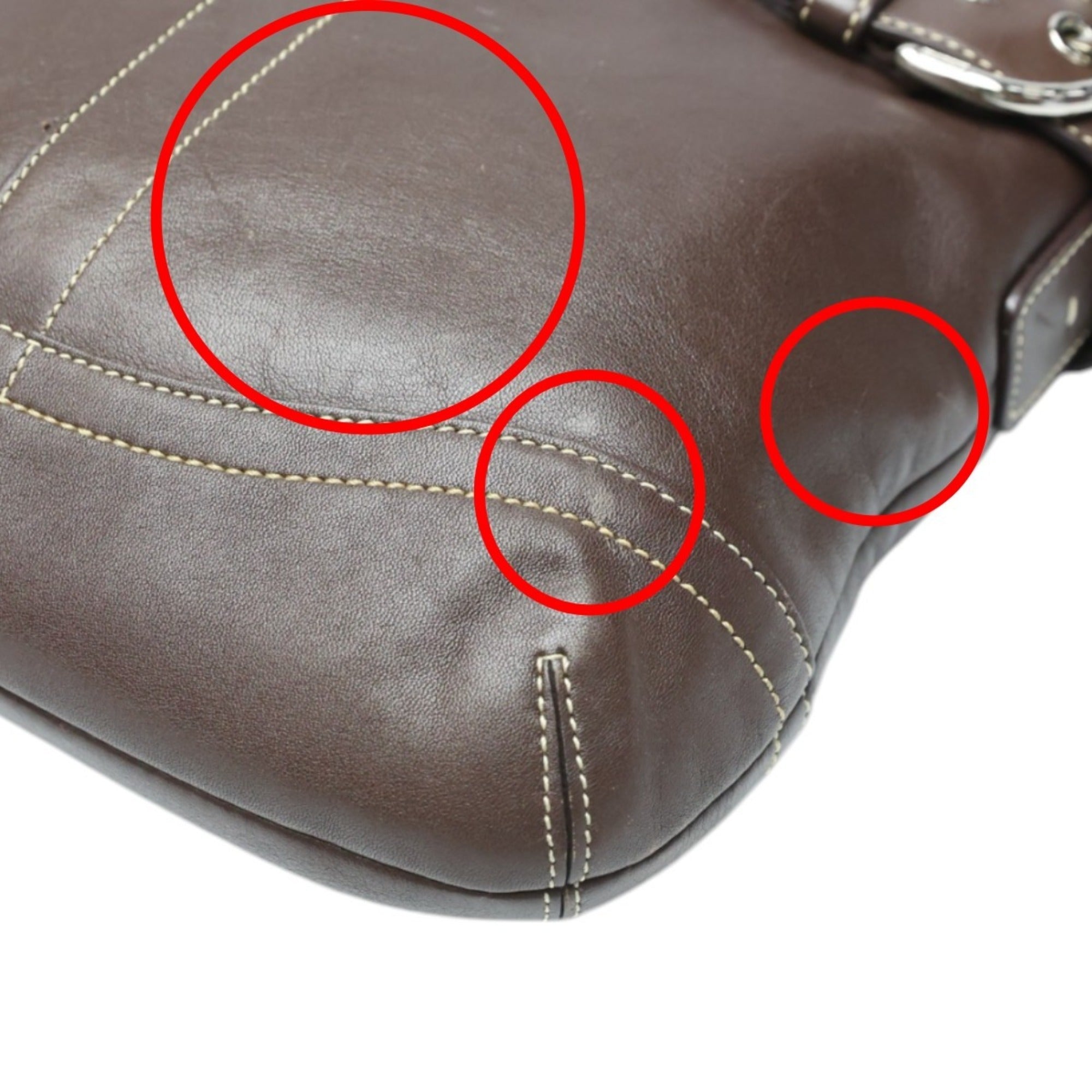 Coach Dark Brown Leather Shoulder Bag (Pre-Owned)