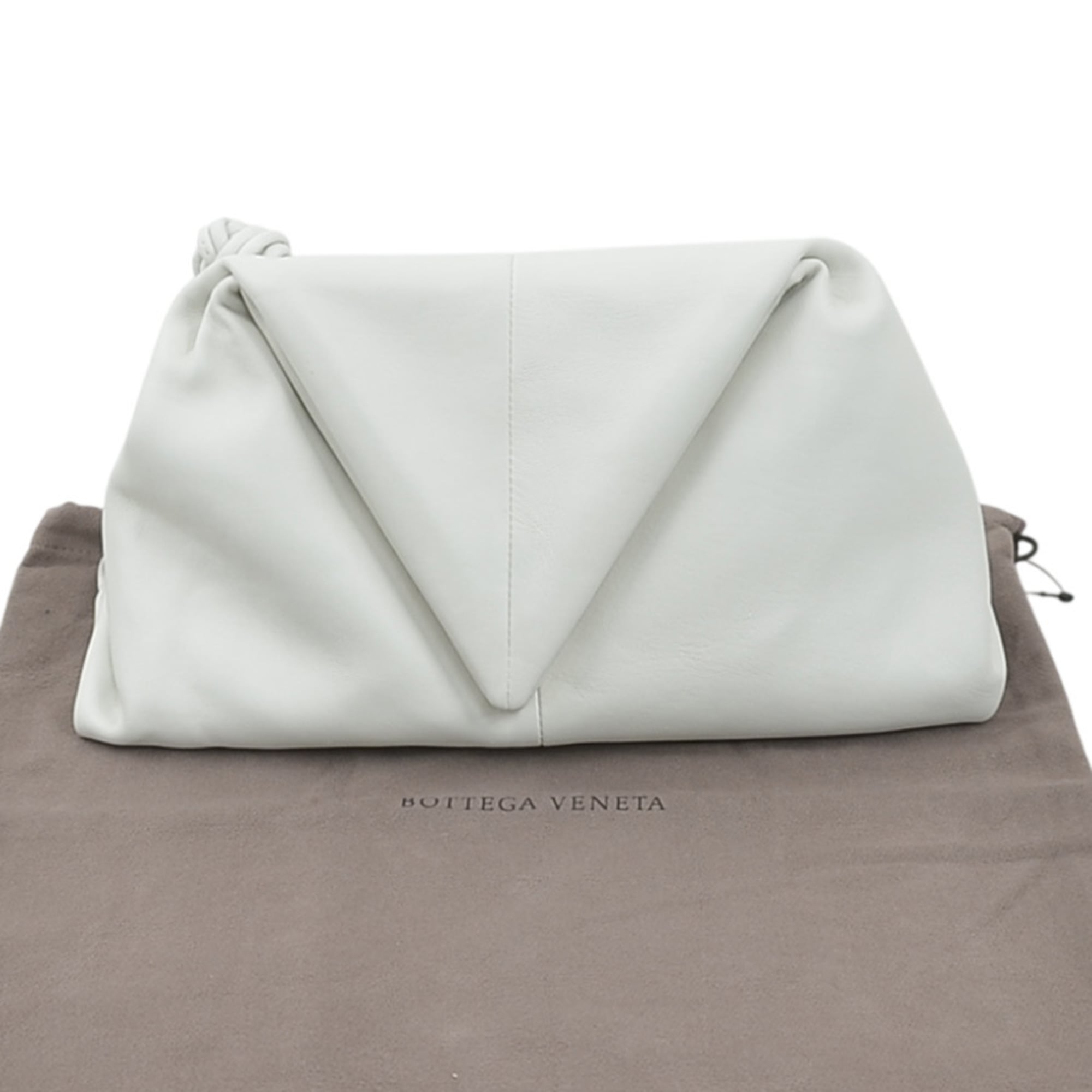 Bottega Veneta White Leather Clutch Bag (Pre-Owned)