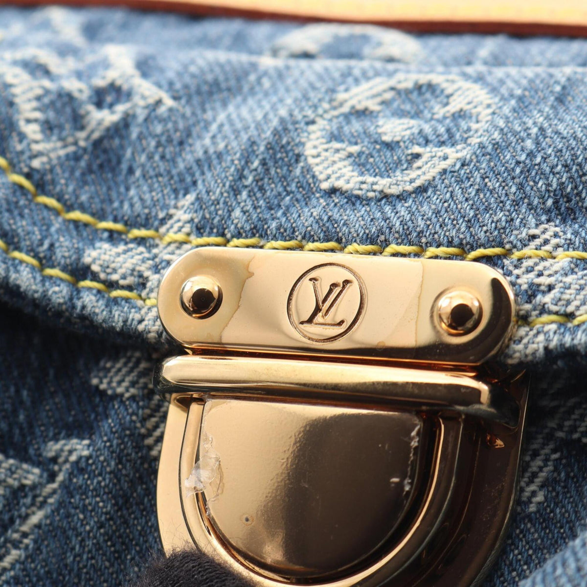 Louis Vuitton Blue Monogram Denim Handbag (Pre-Owned)