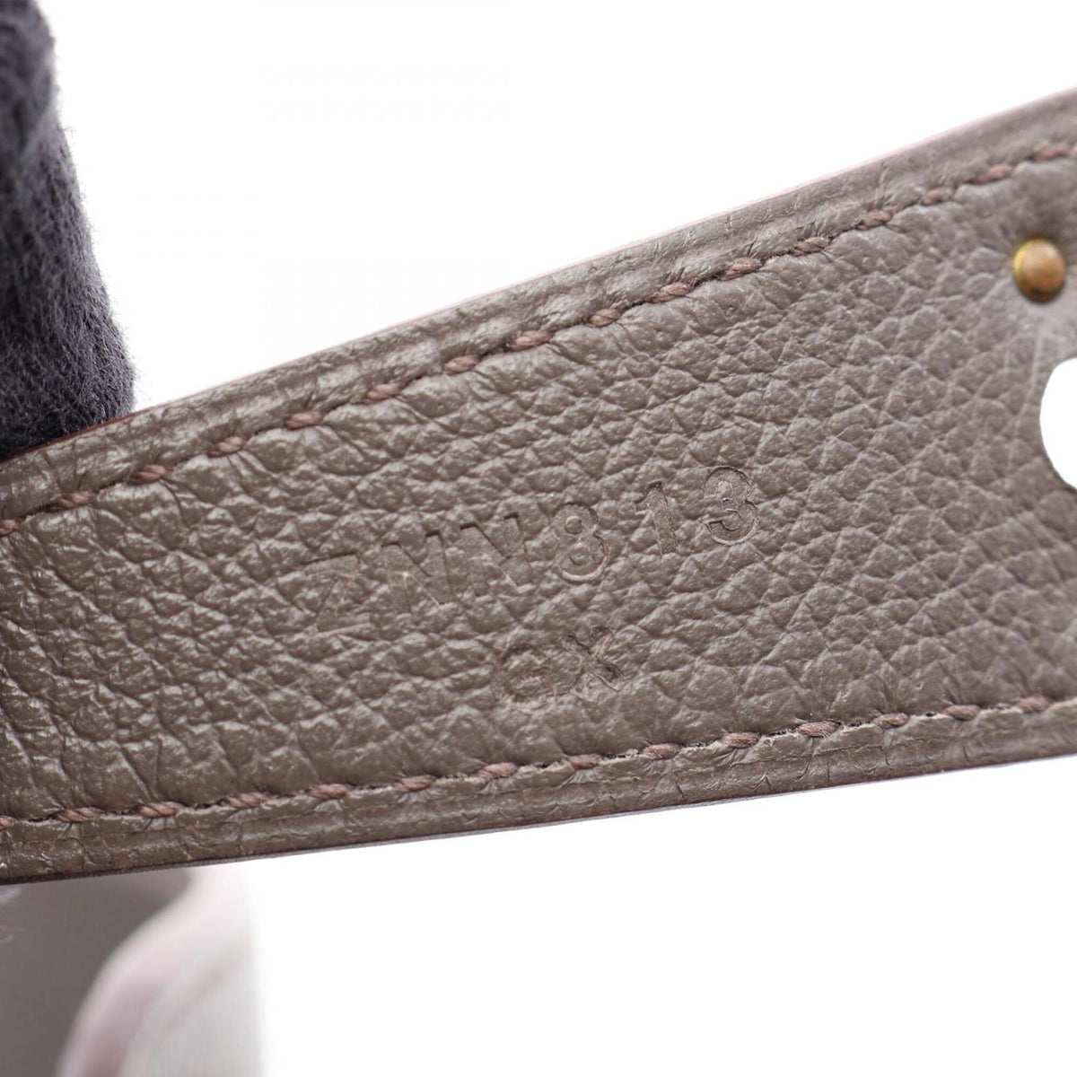 Hermes Etain Gray Evercalf Leather Handbag Shoulder Bag (Pre-Owned)