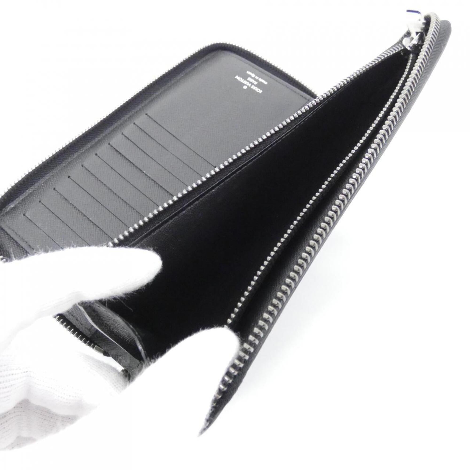 Louis Vuitton Black Coated Canvas Long Wallet (Bi-Fold) (Pre-Owned)