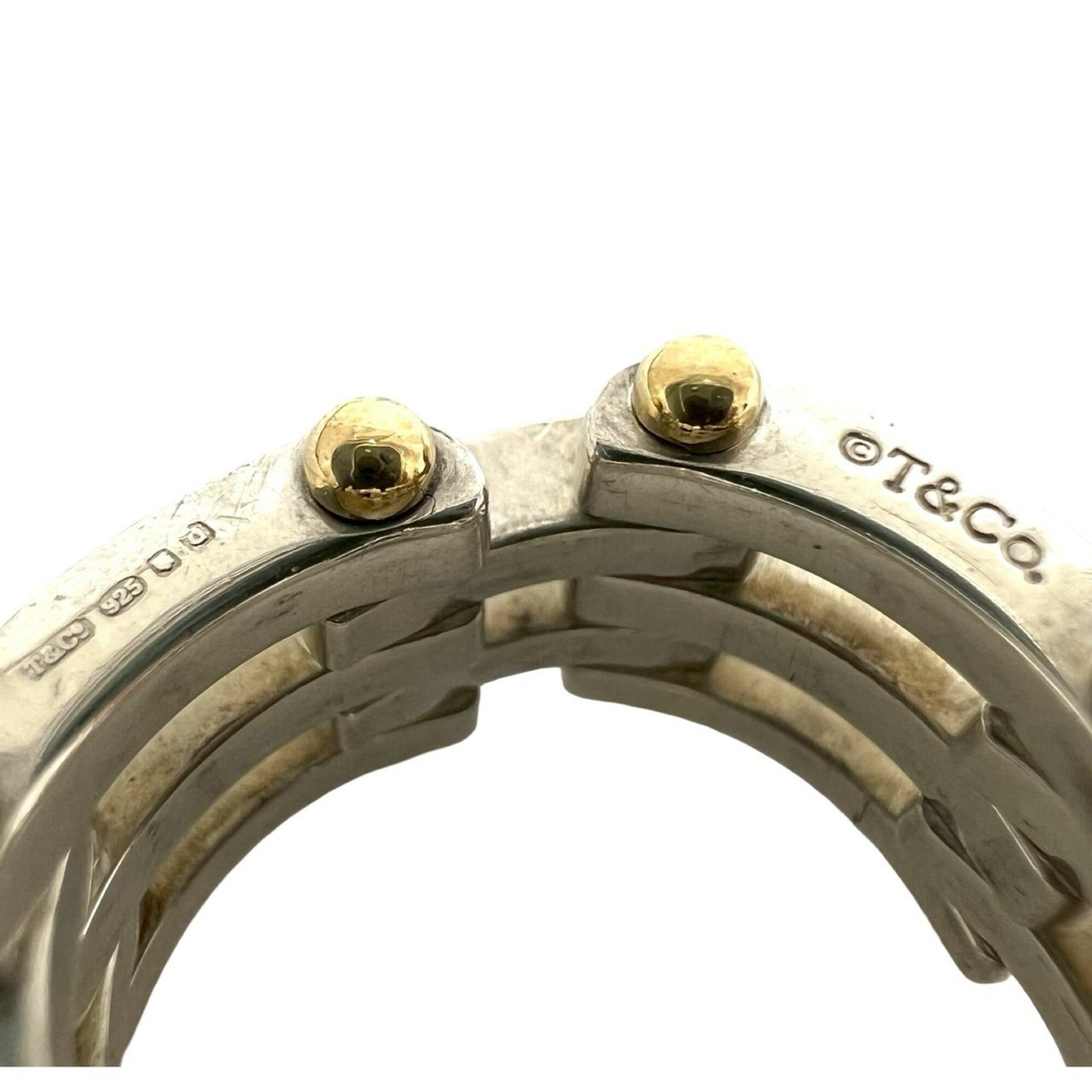 Tiffany Gold Silver Yellow Gold (18K) Silver 925 Band Ring (Pre-Owned)