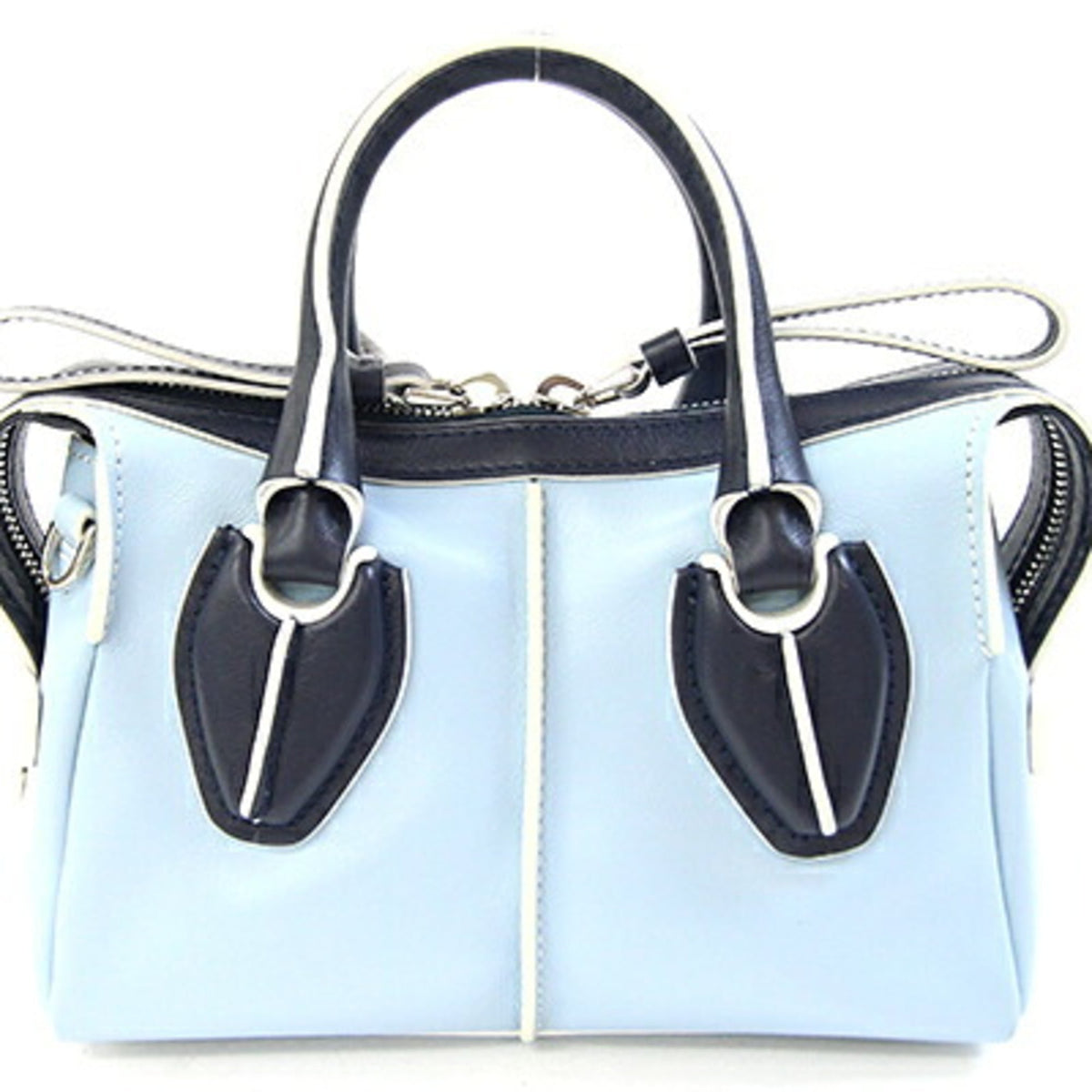 Tod's Light Blue Navy Leather Handbag (Pre-Owned)