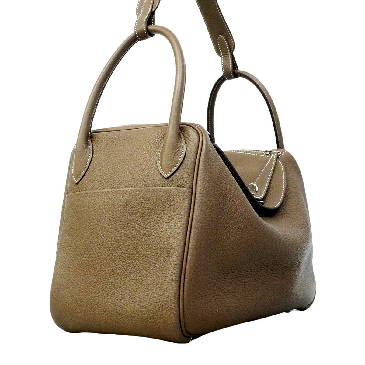 Hermes Etoupe Gray Taurillon Clemence Leather Handbag (Pre-Owned)