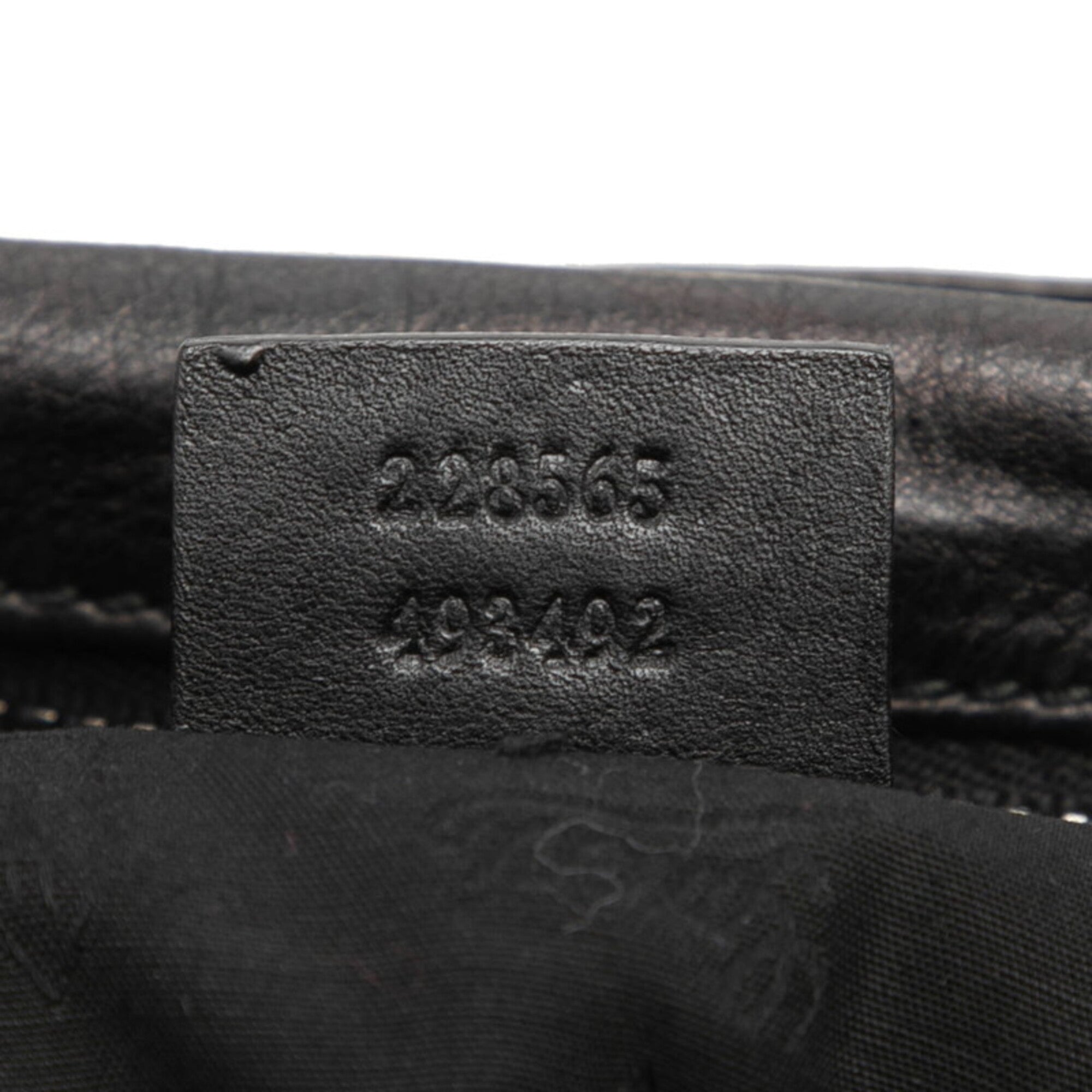 Gucci Black Leather Clutch Bag Handbag (Pre-Owned)