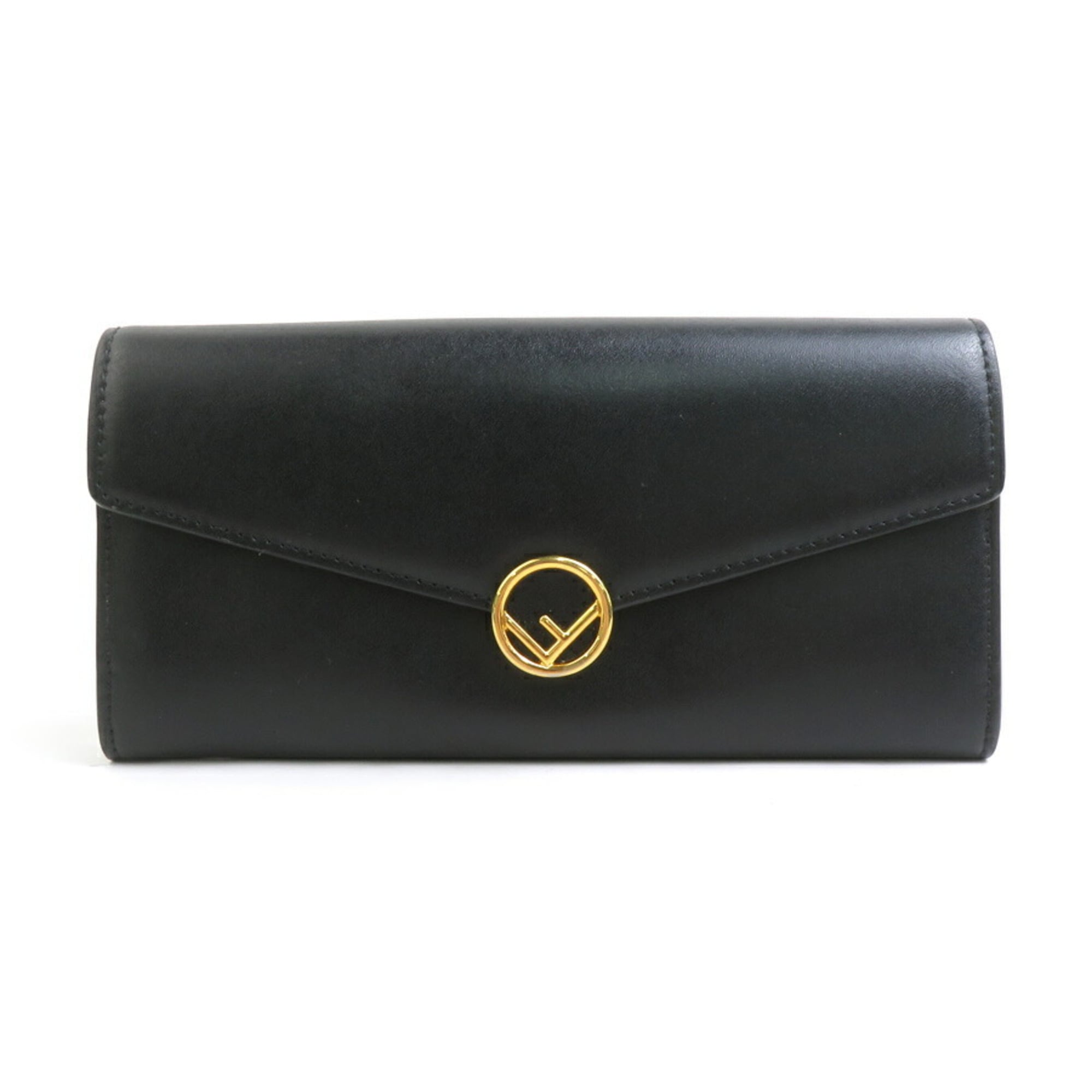 Fendi Black Leather Long Wallet (Bi-Fold) (Pre-Owned)