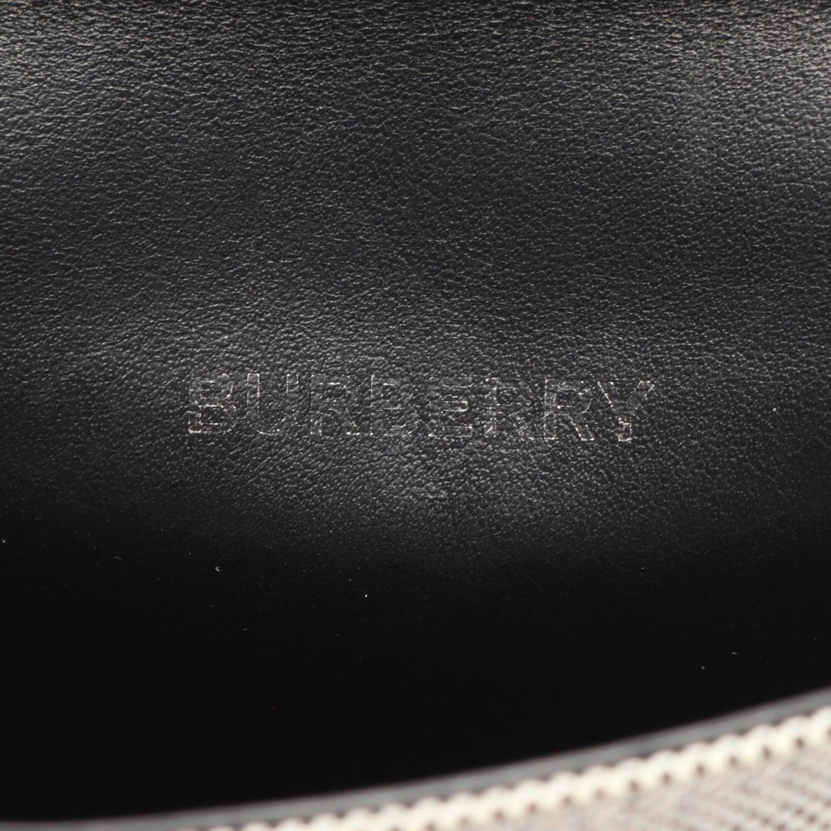 Burberry Black Gray Canvas Leather Handbag Shoulder Bag (Pre-Owned)