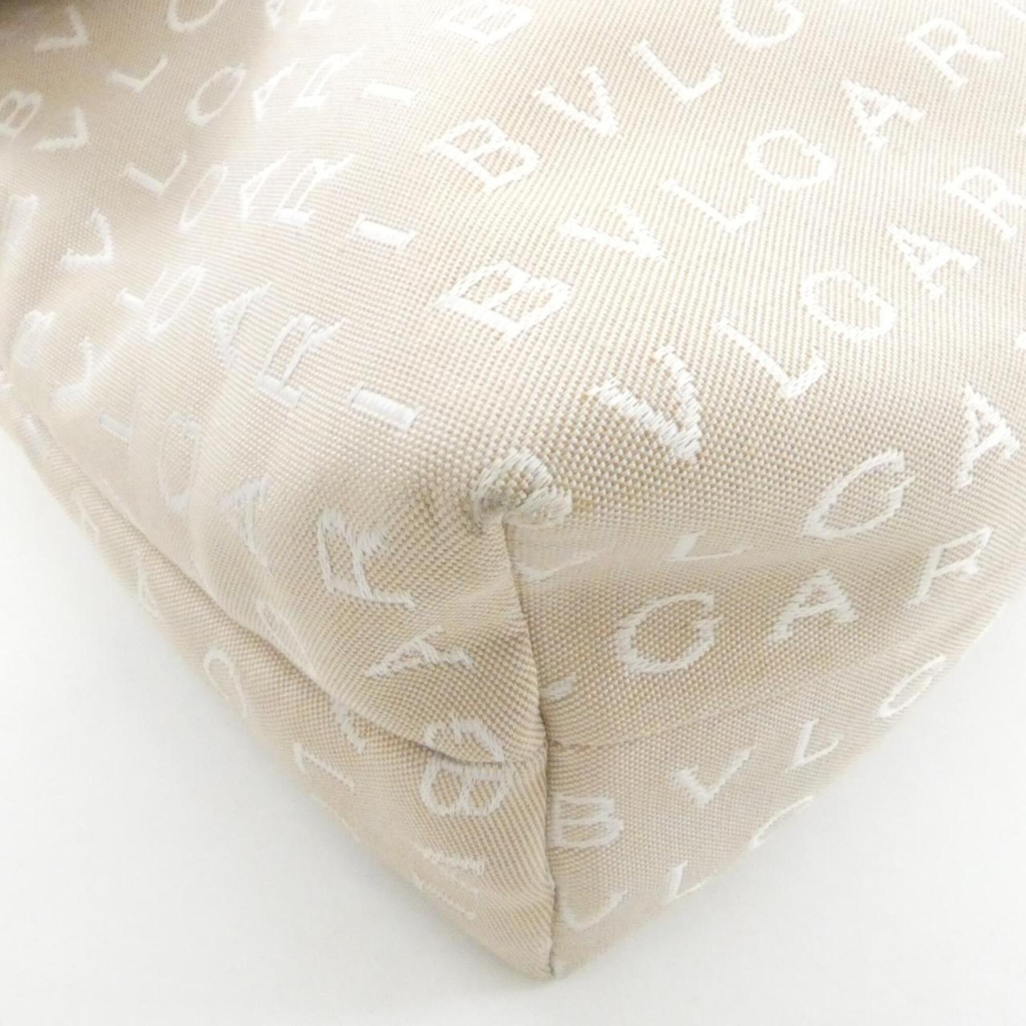 Bvlgari Beige Chocolate Canvas Leather Shoulder Bag (Pre-Owned)