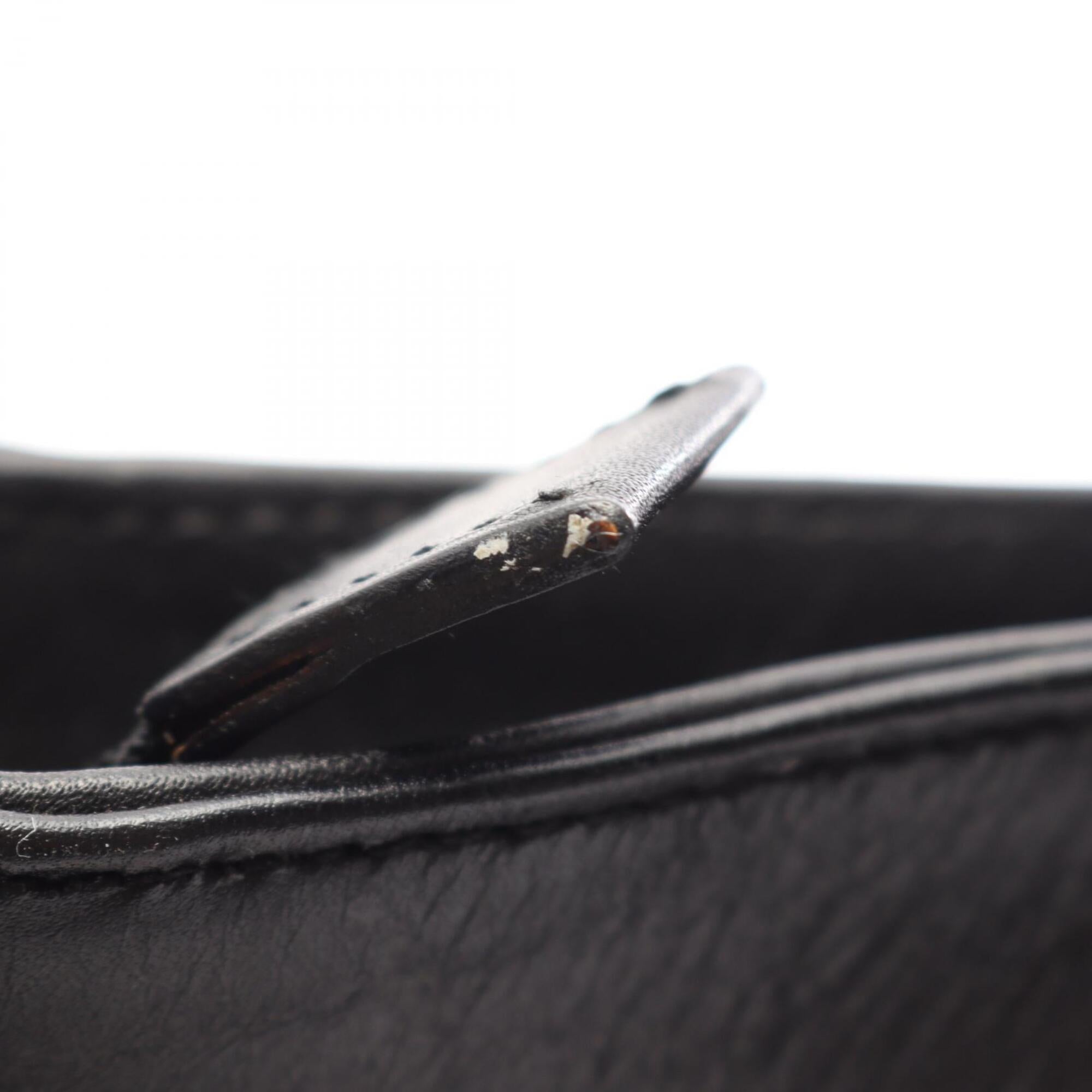 Gucci Black Gg Canvas Leather Handbag Shoulder Bag (Pre-Owned)