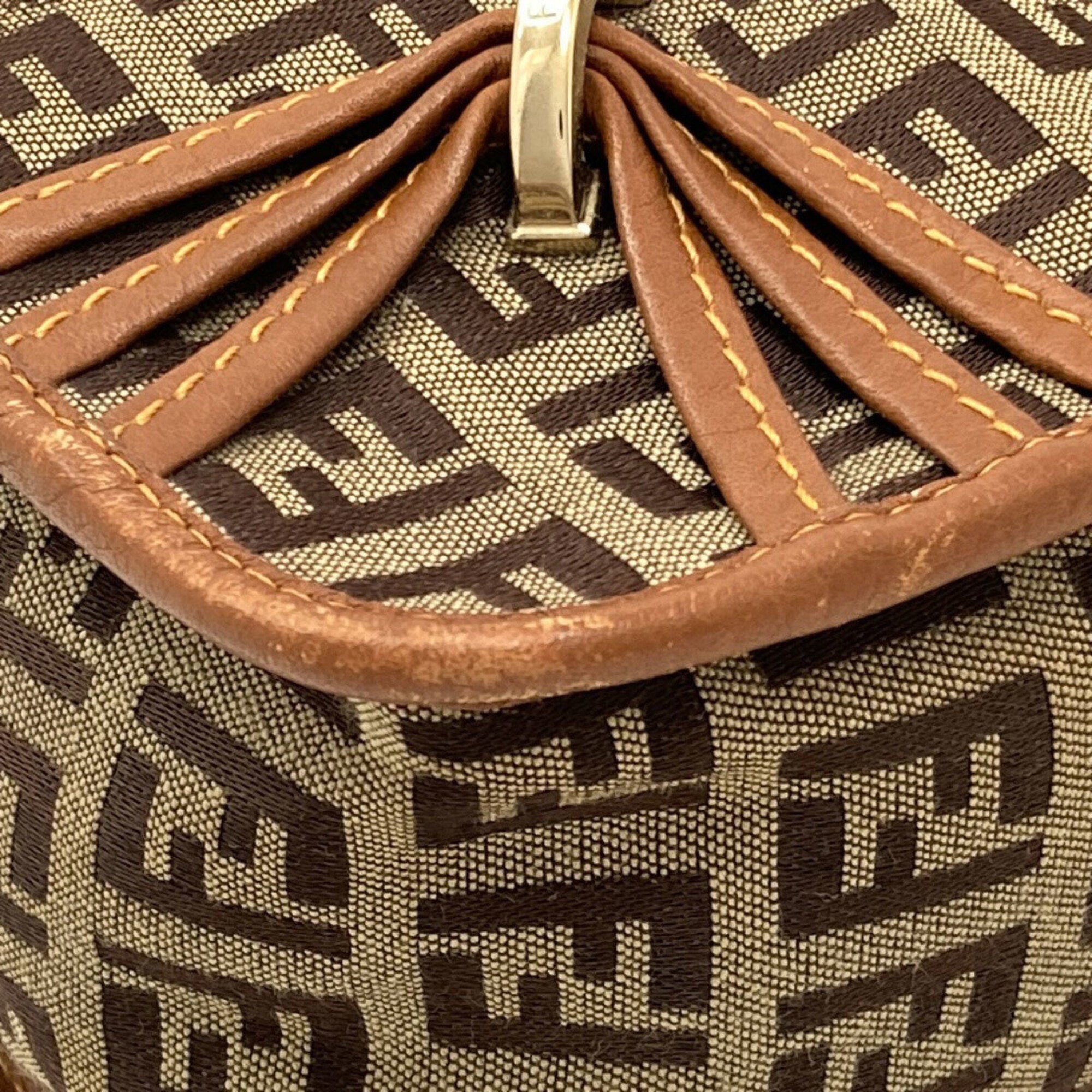 Fendi Brown Canvas Shoulder Bag (Pre-Owned)