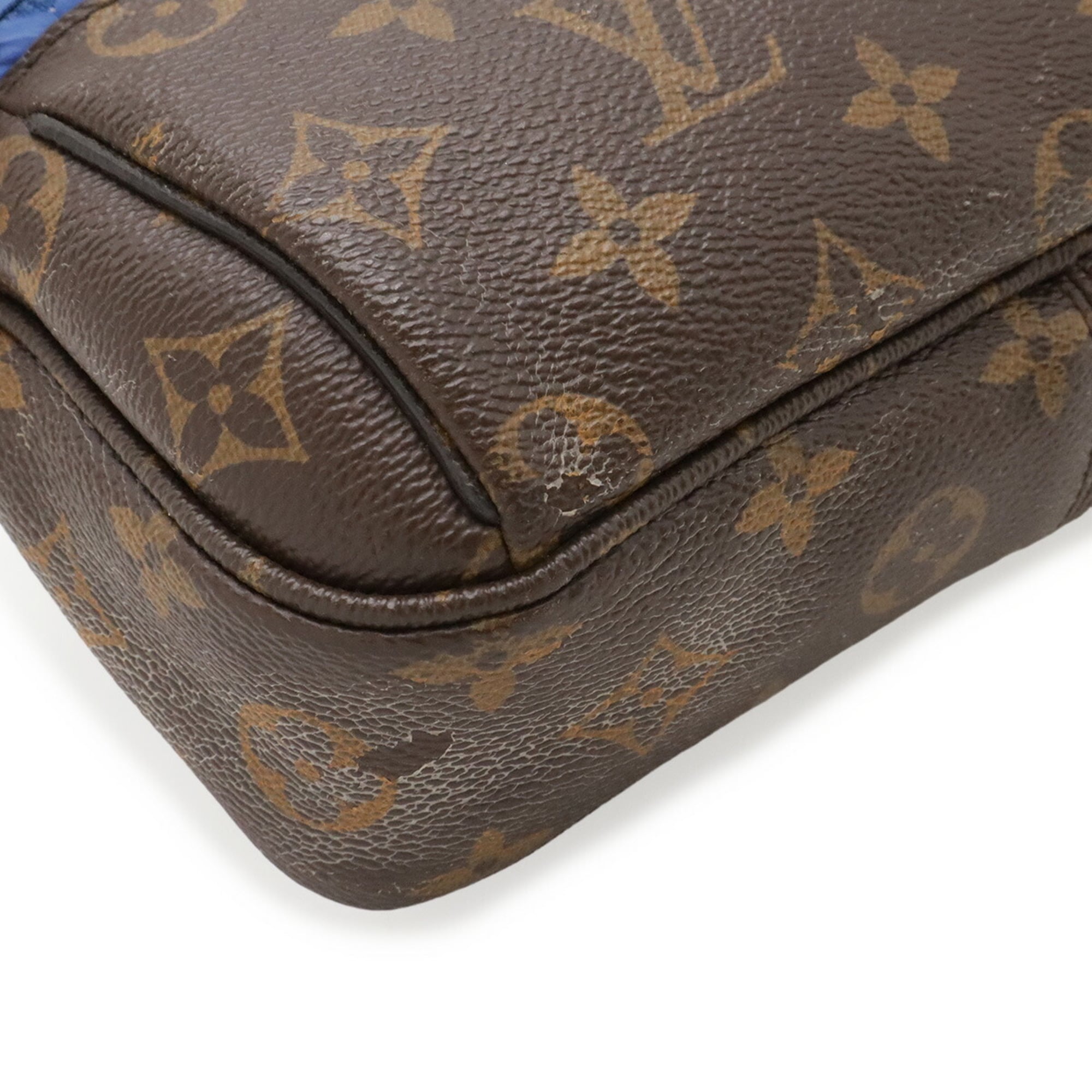Louis Vuitton Blue Brown Monogram Canvas Fanny Pack Shoulder Bag Sling Bag (Pre-Owned)