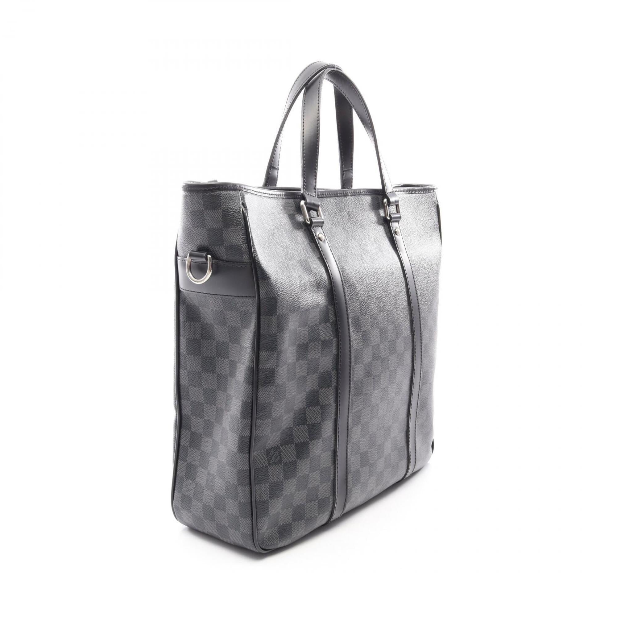 Louis Vuitton Black Coated Canvas Leather Handbag Tote Bag (Pre-Owned)