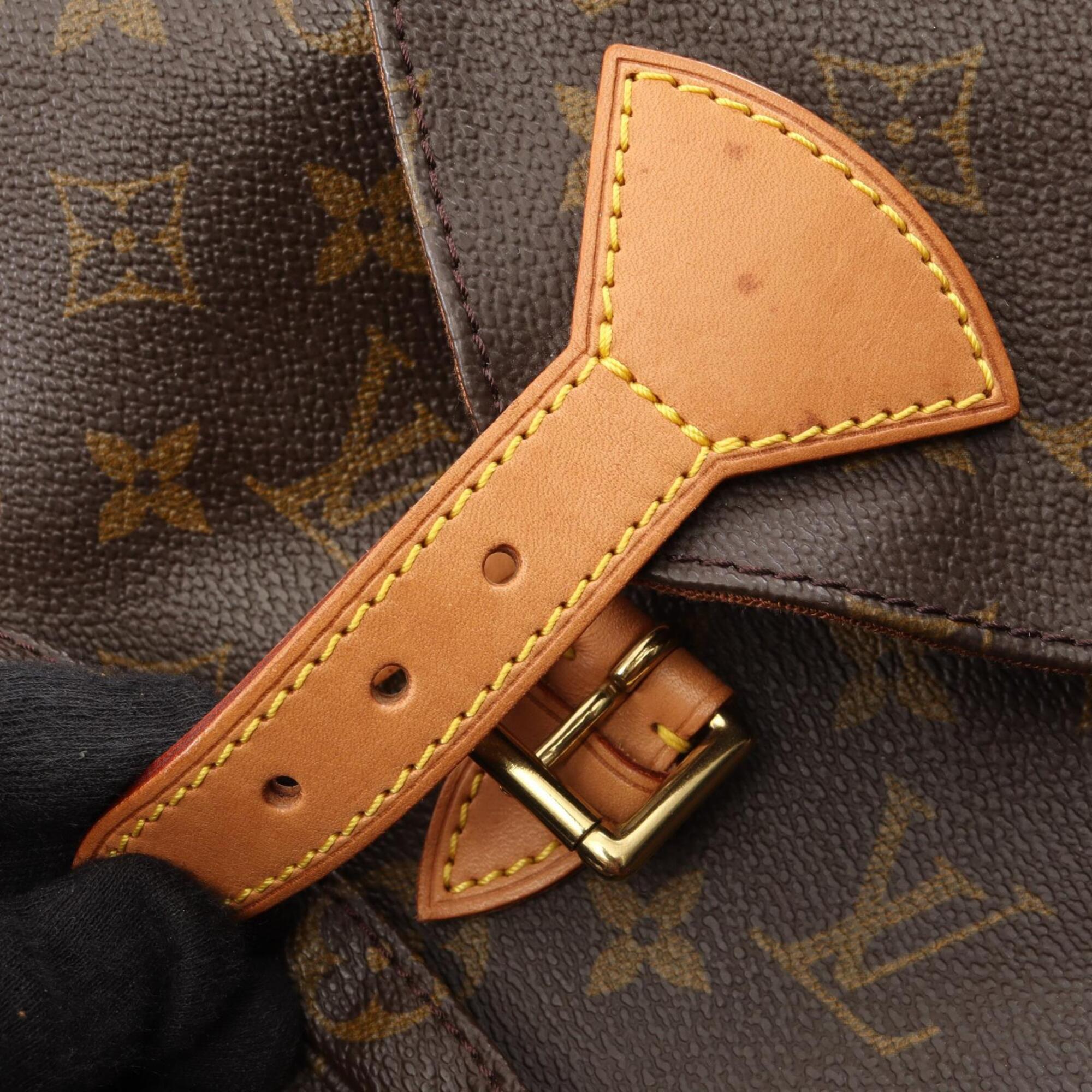 Louis Vuitton Brown Coated Canvas Leather Backpack Handbag (Pre-Owned)