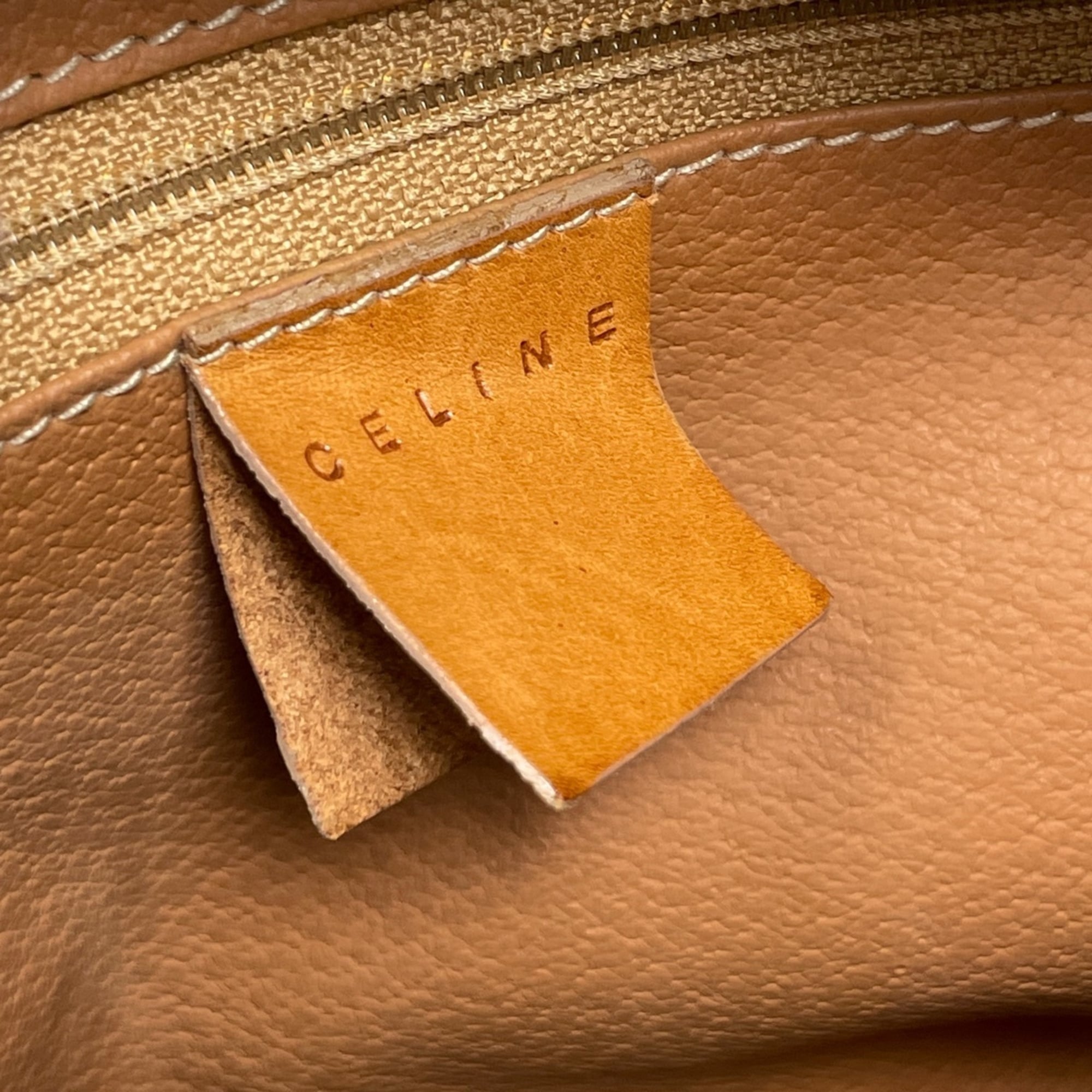 Celine Brown Coated Canvas Leather Handbag Pouch (Pre-Owned)