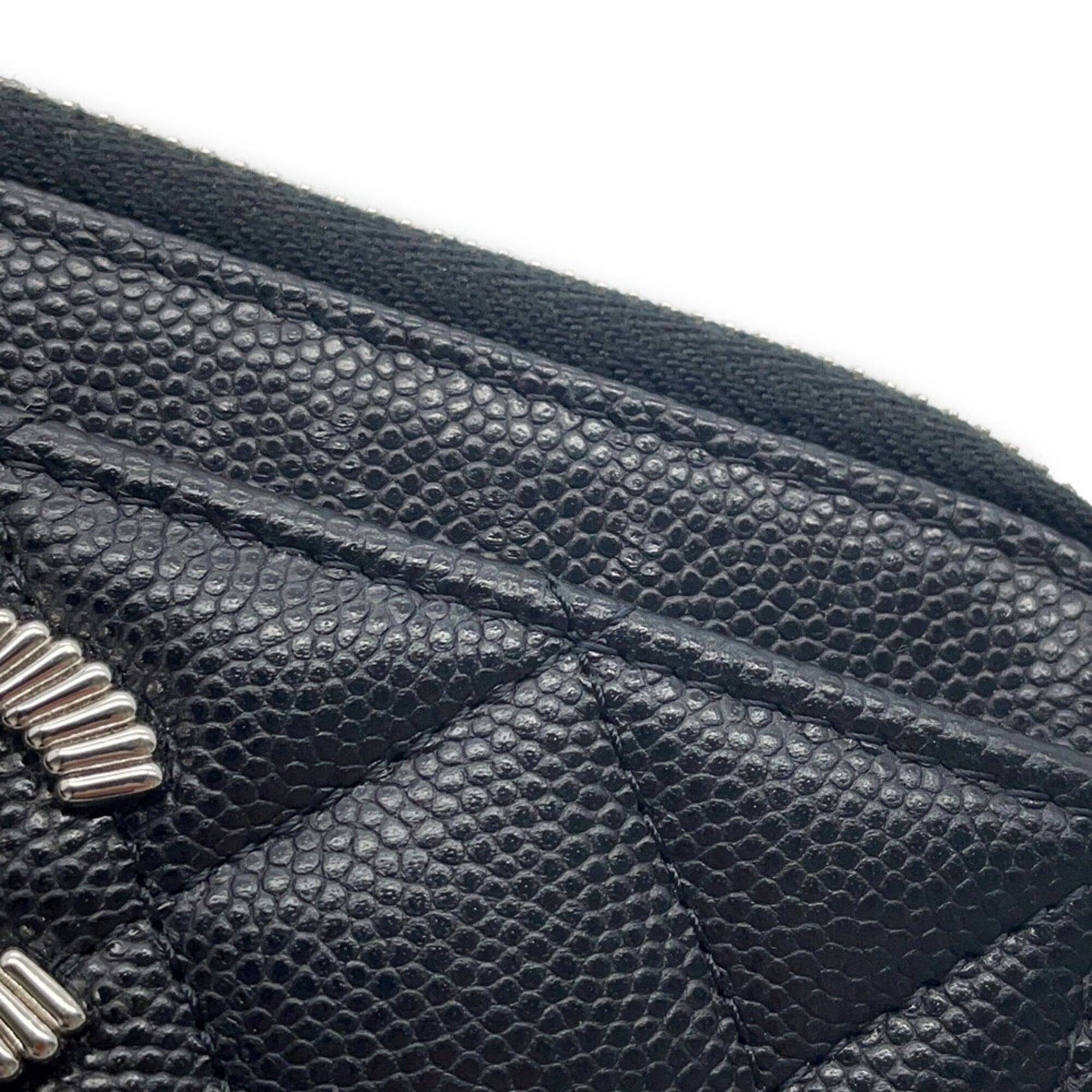 Chanel Black Grained Calfskin Coin Purse/Coin Case (Pre-Owned)