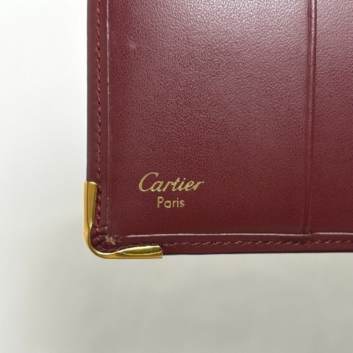 Cartier Wine Red Leather Wallet (Bi-Fold) (Pre-Owned)