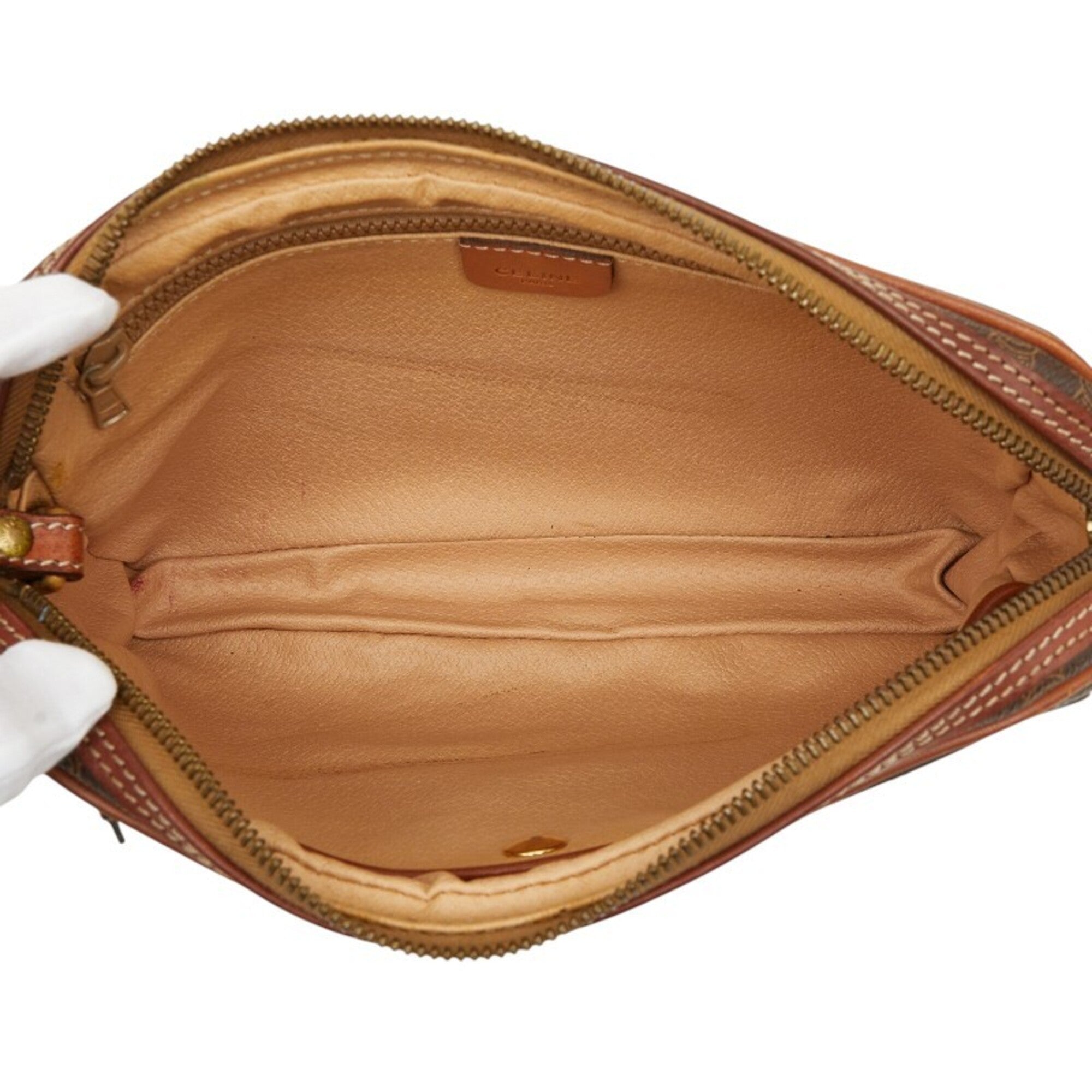 Celine Brown Pvc Leather Clutch Bag (Pre-Owned)