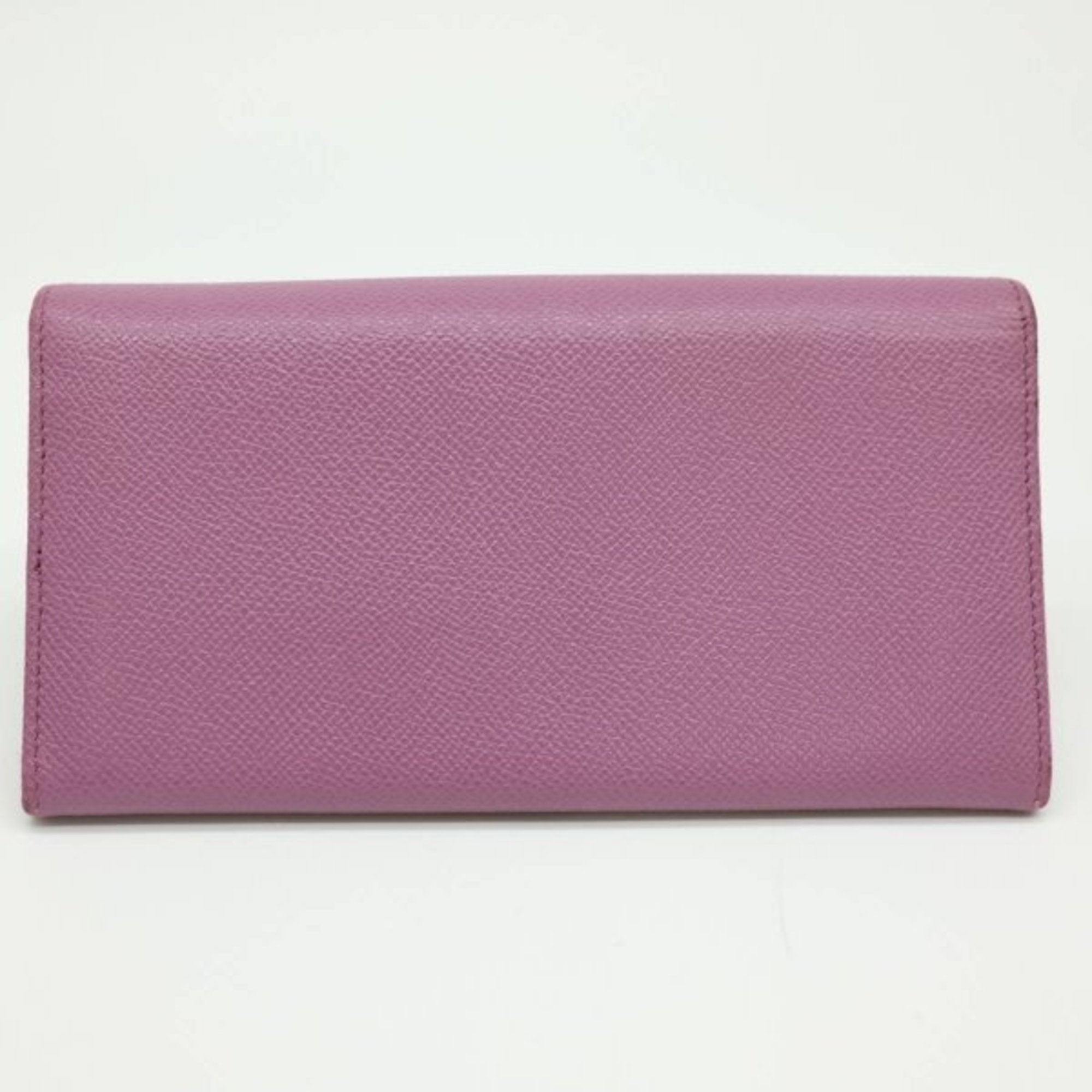Bvlgari Purple Leather Long Wallet (Bi-Fold) (Pre-Owned)
