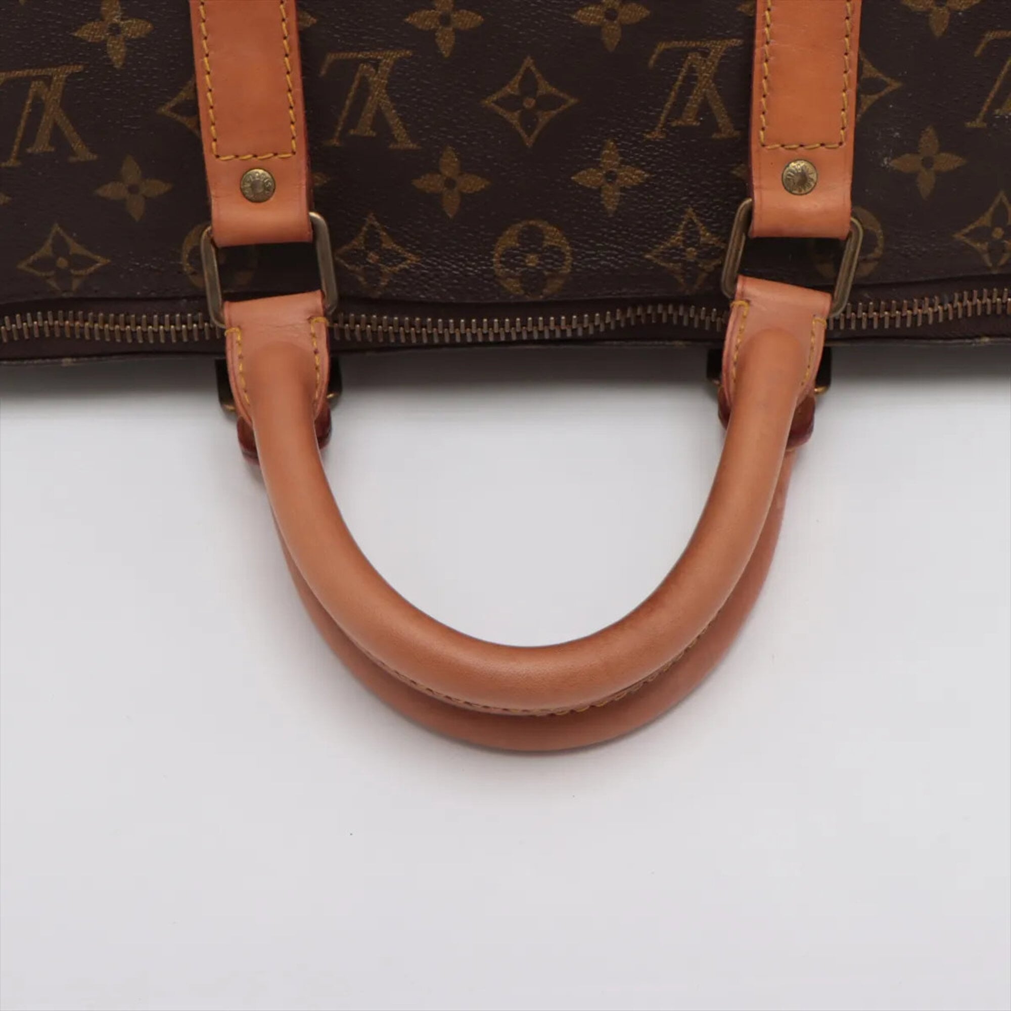 Louis Vuitton Brown Coated Canvas Leather Handbag Tote Bag (Pre-Owned)