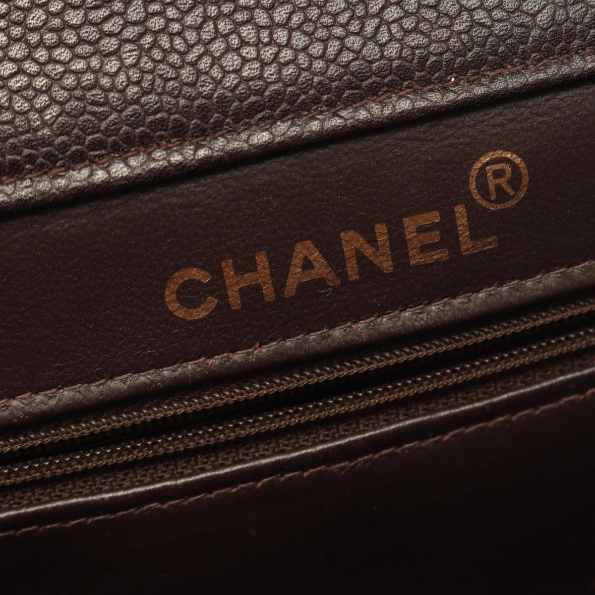Chanel Brown Grained Calfskin Handbag Shoulder Bag (Pre-Owned)