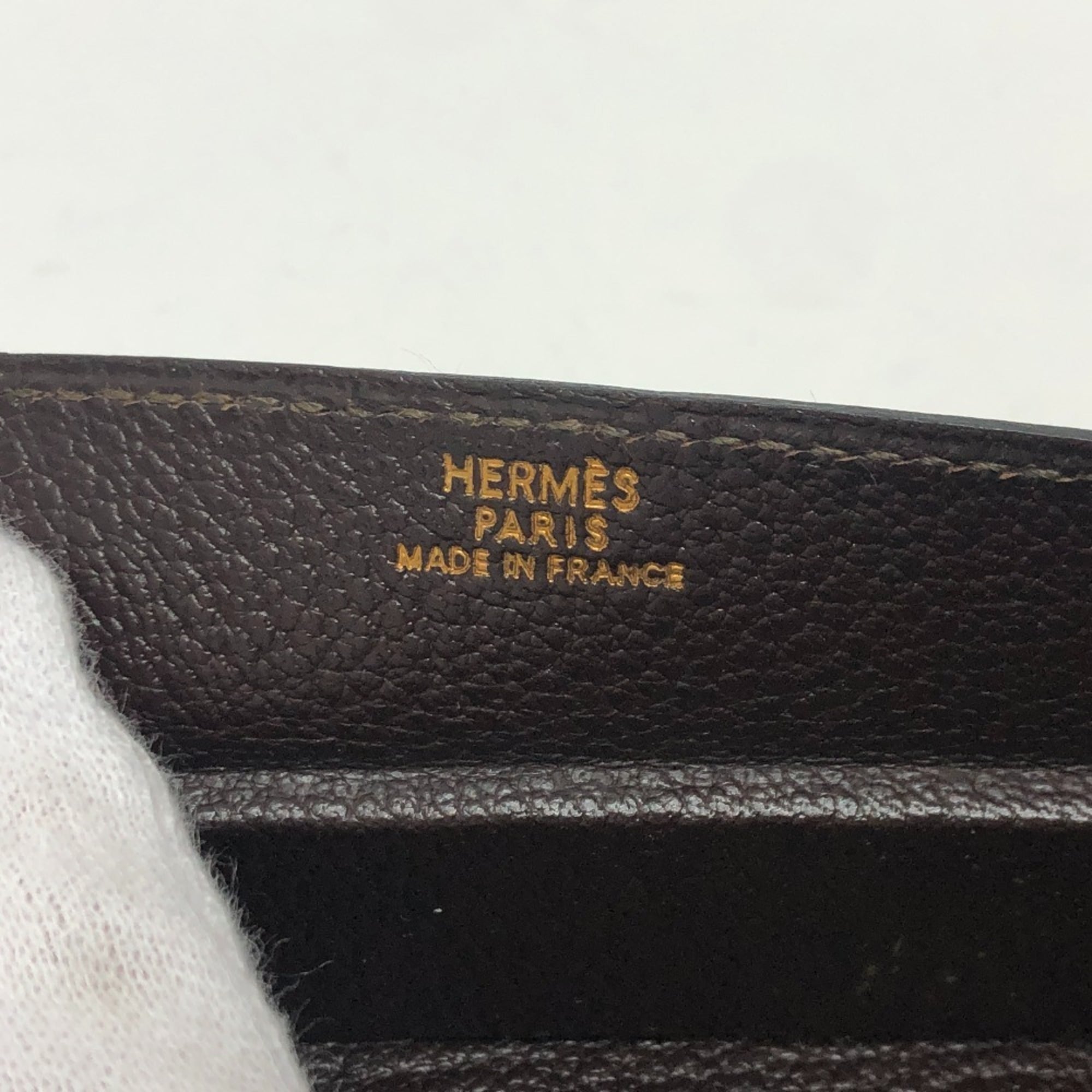 Hermes Brown Box Calf Leather Pouch (Pre-Owned)