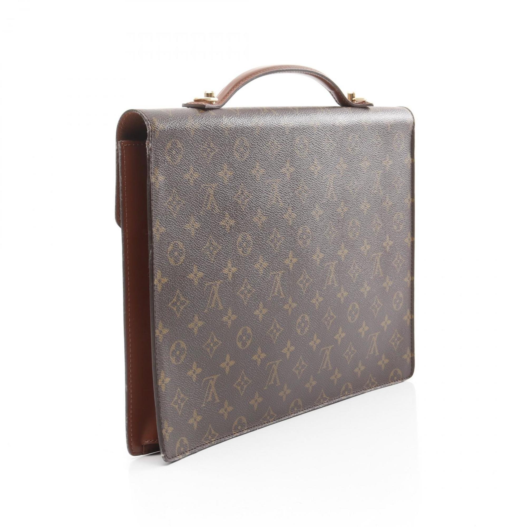 Louis Vuitton Brown Coated Canvas Pvc Monogram Leather Briefcase (Pre-Owned)